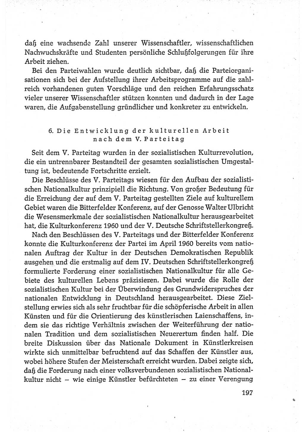 Protokoll der Verhandlungen des Ⅵ. Parteitages der Sozialistischen Einheitspartei Deutschlands (SED) [Deutsche Demokratische Republik (DDR)] 1963, Band Ⅳ, Seite 197 (Prot. Verh. Ⅵ. PT SED DDR 1963, Bd. Ⅳ, S. 197)