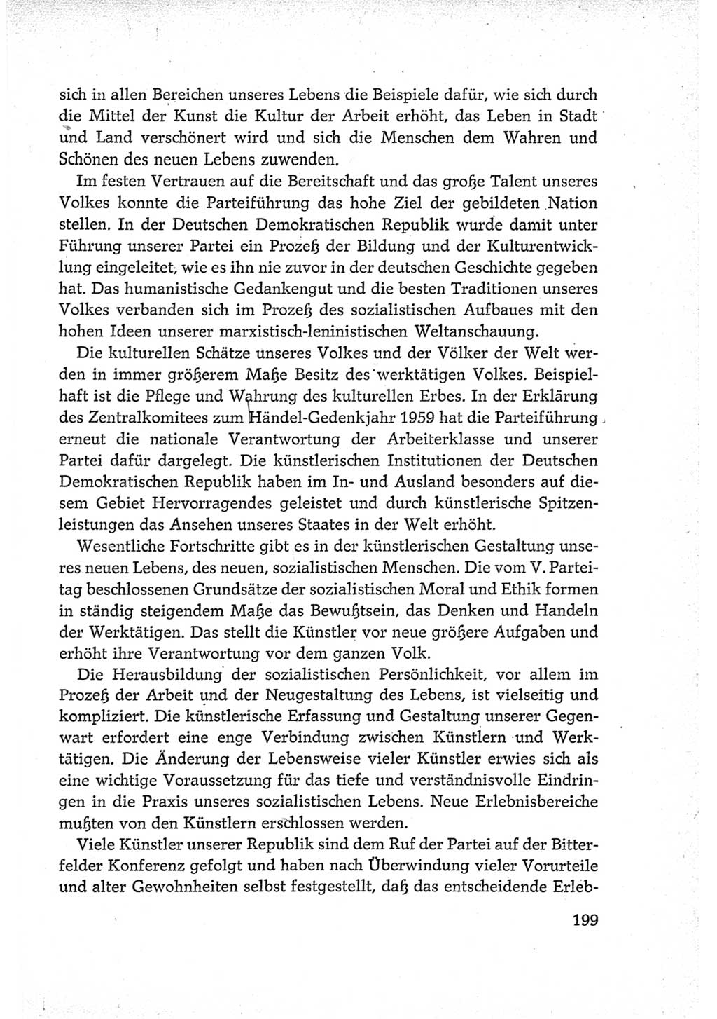 Protokoll der Verhandlungen des Ⅵ. Parteitages der Sozialistischen Einheitspartei Deutschlands (SED) [Deutsche Demokratische Republik (DDR)] 1963, Band Ⅳ, Seite 199 (Prot. Verh. Ⅵ. PT SED DDR 1963, Bd. Ⅳ, S. 199)