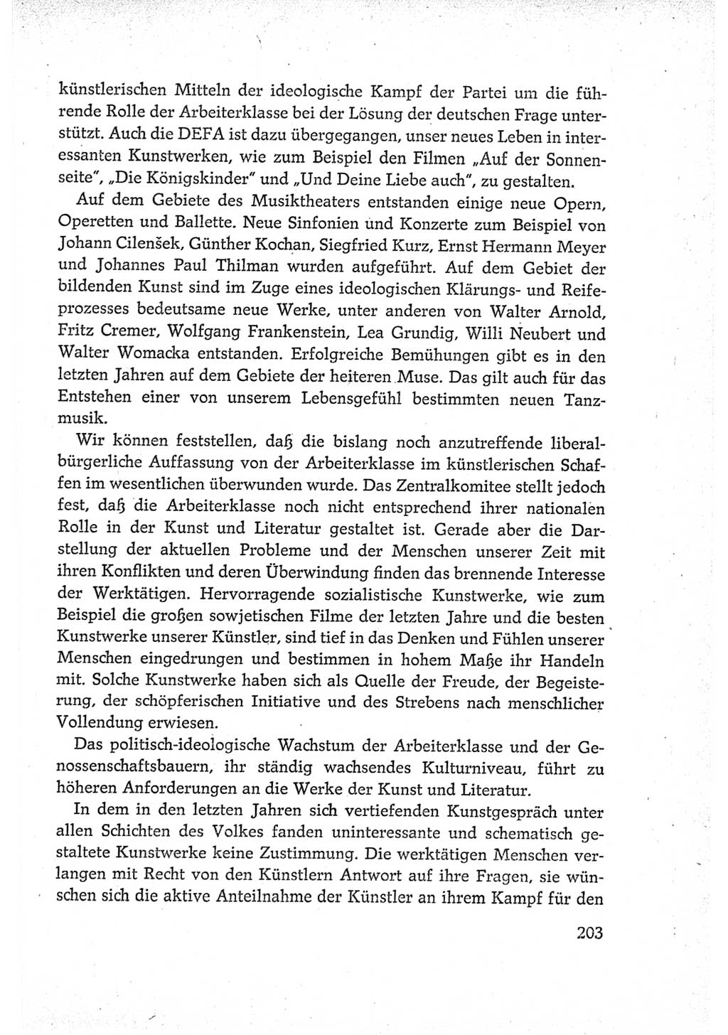 Protokoll der Verhandlungen des Ⅵ. Parteitages der Sozialistischen Einheitspartei Deutschlands (SED) [Deutsche Demokratische Republik (DDR)] 1963, Band Ⅳ, Seite 203 (Prot. Verh. Ⅵ. PT SED DDR 1963, Bd. Ⅳ, S. 203)