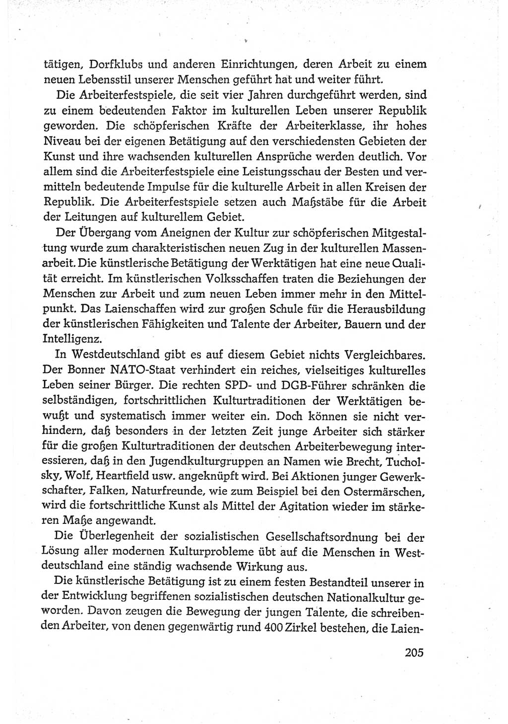 Protokoll der Verhandlungen des Ⅵ. Parteitages der Sozialistischen Einheitspartei Deutschlands (SED) [Deutsche Demokratische Republik (DDR)] 1963, Band Ⅳ, Seite 205 (Prot. Verh. Ⅵ. PT SED DDR 1963, Bd. Ⅳ, S. 205)