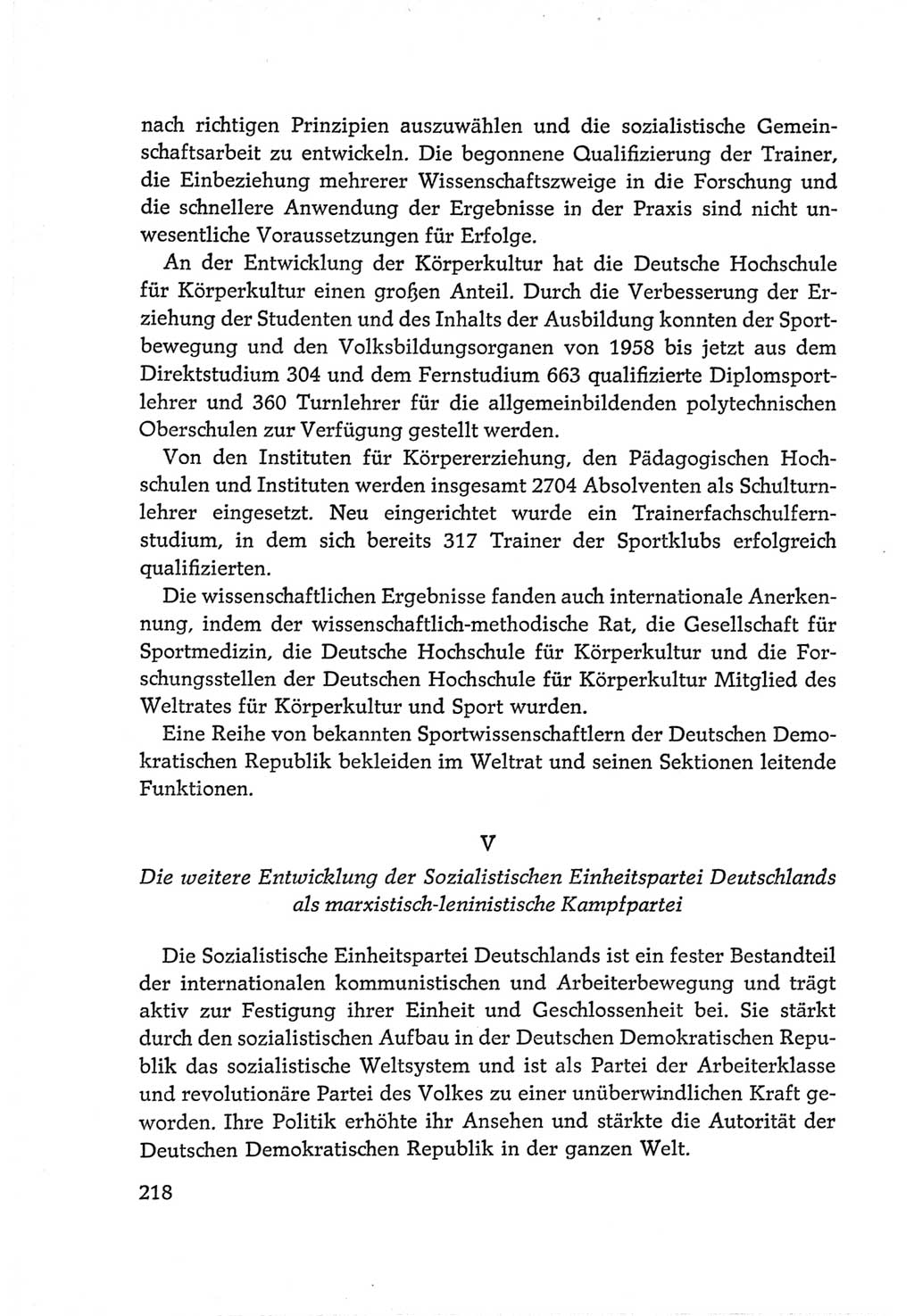 Protokoll der Verhandlungen des Ⅵ. Parteitages der Sozialistischen Einheitspartei Deutschlands (SED) [Deutsche Demokratische Republik (DDR)] 1963, Band Ⅳ, Seite 218 (Prot. Verh. Ⅵ. PT SED DDR 1963, Bd. Ⅳ, S. 218)