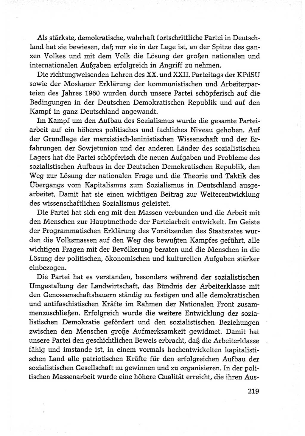 Protokoll der Verhandlungen des Ⅵ. Parteitages der Sozialistischen Einheitspartei Deutschlands (SED) [Deutsche Demokratische Republik (DDR)] 1963, Band Ⅳ, Seite 219 (Prot. Verh. Ⅵ. PT SED DDR 1963, Bd. Ⅳ, S. 219)