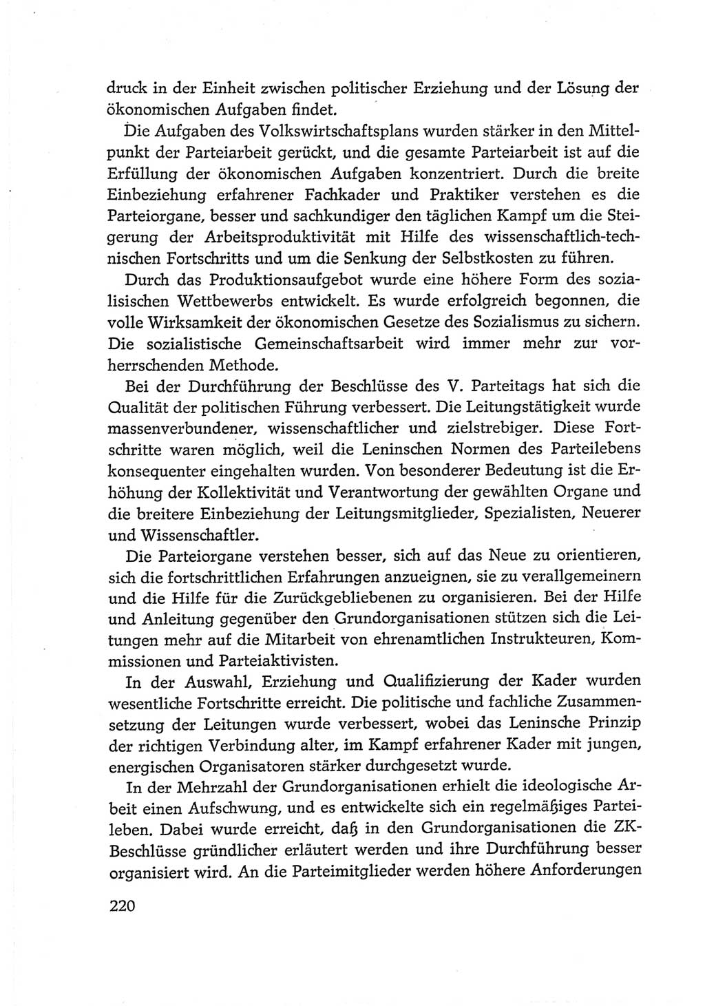 Protokoll der Verhandlungen des Ⅵ. Parteitages der Sozialistischen Einheitspartei Deutschlands (SED) [Deutsche Demokratische Republik (DDR)] 1963, Band Ⅳ, Seite 220 (Prot. Verh. Ⅵ. PT SED DDR 1963, Bd. Ⅳ, S. 220)