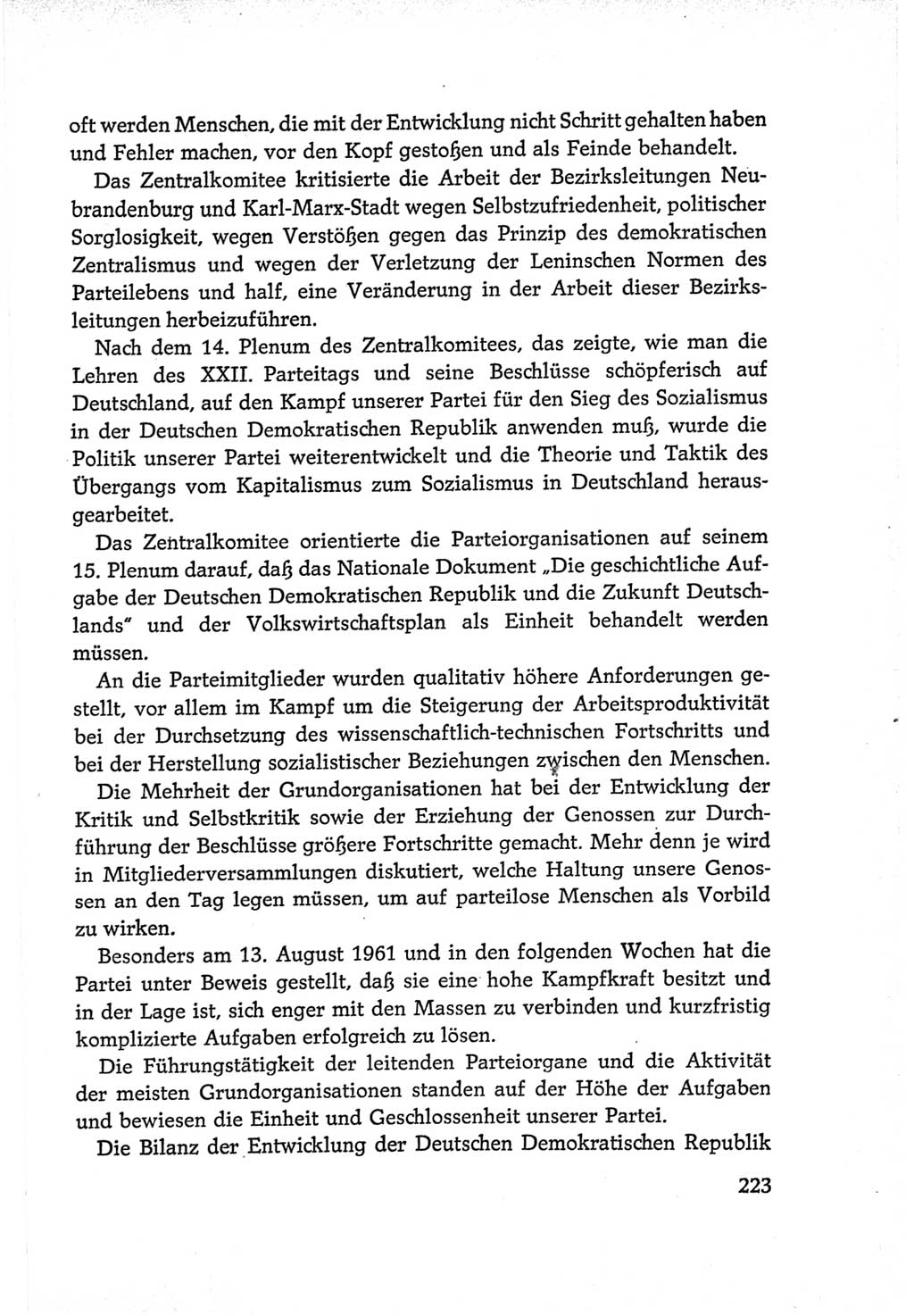 Protokoll der Verhandlungen des Ⅵ. Parteitages der Sozialistischen Einheitspartei Deutschlands (SED) [Deutsche Demokratische Republik (DDR)] 1963, Band Ⅳ, Seite 223 (Prot. Verh. Ⅵ. PT SED DDR 1963, Bd. Ⅳ, S. 223)