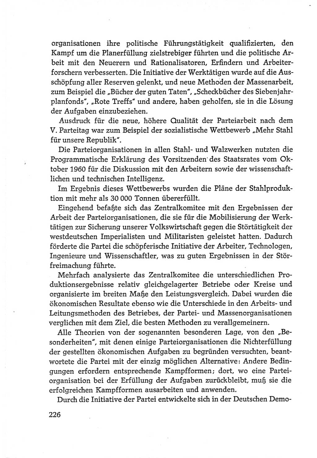 Protokoll der Verhandlungen des Ⅵ. Parteitages der Sozialistischen Einheitspartei Deutschlands (SED) [Deutsche Demokratische Republik (DDR)] 1963, Band Ⅳ, Seite 226 (Prot. Verh. Ⅵ. PT SED DDR 1963, Bd. Ⅳ, S. 226)