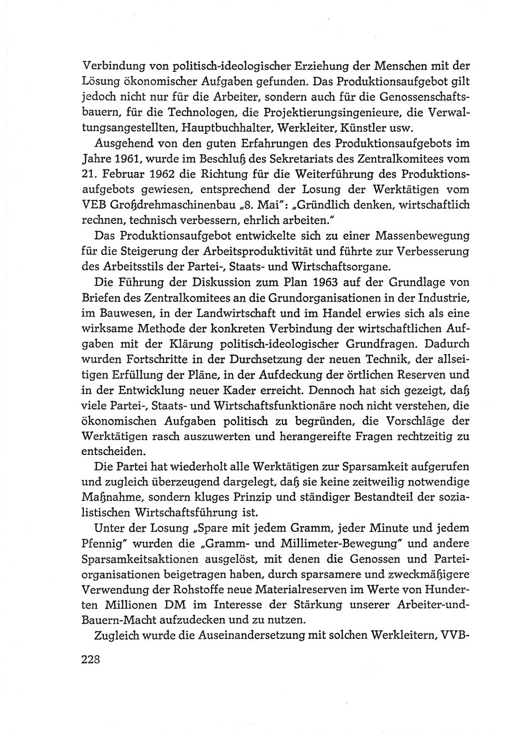 Protokoll der Verhandlungen des Ⅵ. Parteitages der Sozialistischen Einheitspartei Deutschlands (SED) [Deutsche Demokratische Republik (DDR)] 1963, Band Ⅳ, Seite 228 (Prot. Verh. Ⅵ. PT SED DDR 1963, Bd. Ⅳ, S. 228)