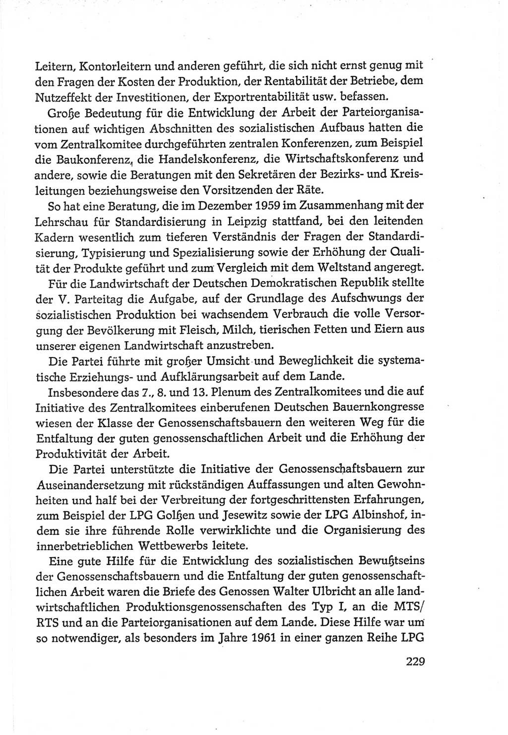 Protokoll der Verhandlungen des Ⅵ. Parteitages der Sozialistischen Einheitspartei Deutschlands (SED) [Deutsche Demokratische Republik (DDR)] 1963, Band Ⅳ, Seite 229 (Prot. Verh. Ⅵ. PT SED DDR 1963, Bd. Ⅳ, S. 229)