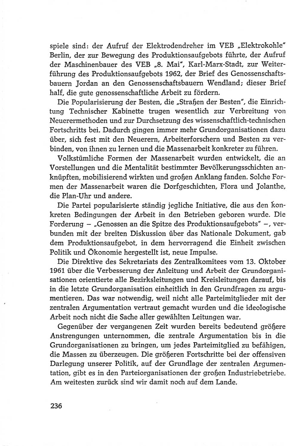 Protokoll der Verhandlungen des Ⅵ. Parteitages der Sozialistischen Einheitspartei Deutschlands (SED) [Deutsche Demokratische Republik (DDR)] 1963, Band Ⅳ, Seite 236 (Prot. Verh. Ⅵ. PT SED DDR 1963, Bd. Ⅳ, S. 236)