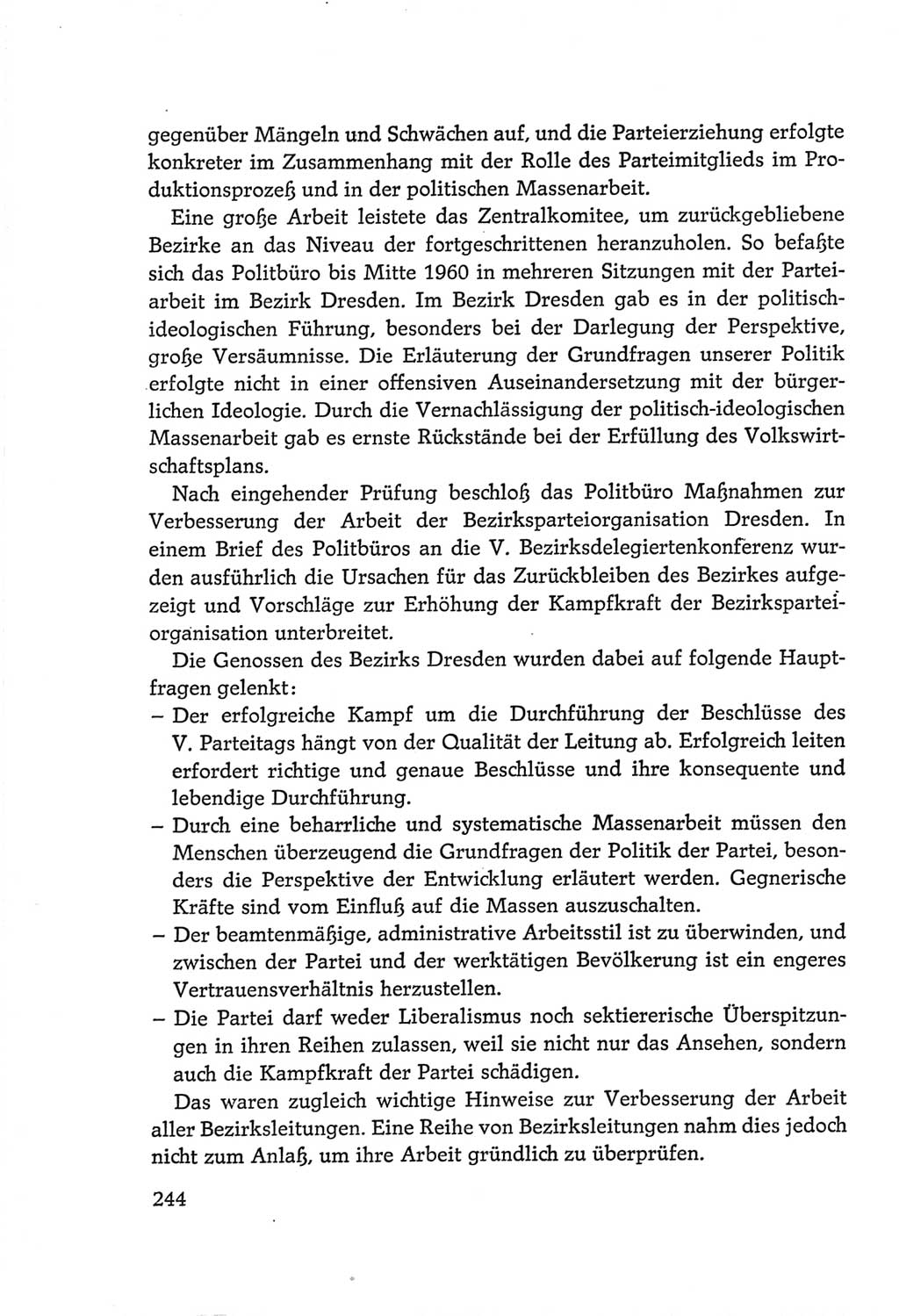 Protokoll der Verhandlungen des Ⅵ. Parteitages der Sozialistischen Einheitspartei Deutschlands (SED) [Deutsche Demokratische Republik (DDR)] 1963, Band Ⅳ, Seite 244 (Prot. Verh. Ⅵ. PT SED DDR 1963, Bd. Ⅳ, S. 244)