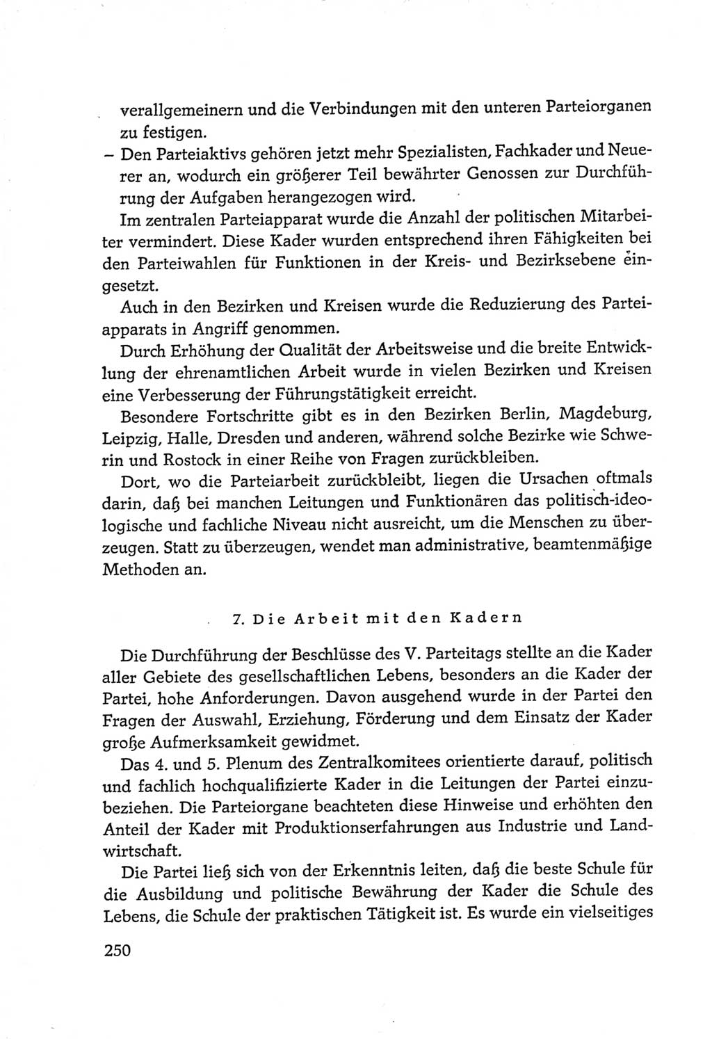 Protokoll der Verhandlungen des Ⅵ. Parteitages der Sozialistischen Einheitspartei Deutschlands (SED) [Deutsche Demokratische Republik (DDR)] 1963, Band Ⅳ, Seite 250 (Prot. Verh. Ⅵ. PT SED DDR 1963, Bd. Ⅳ, S. 250)