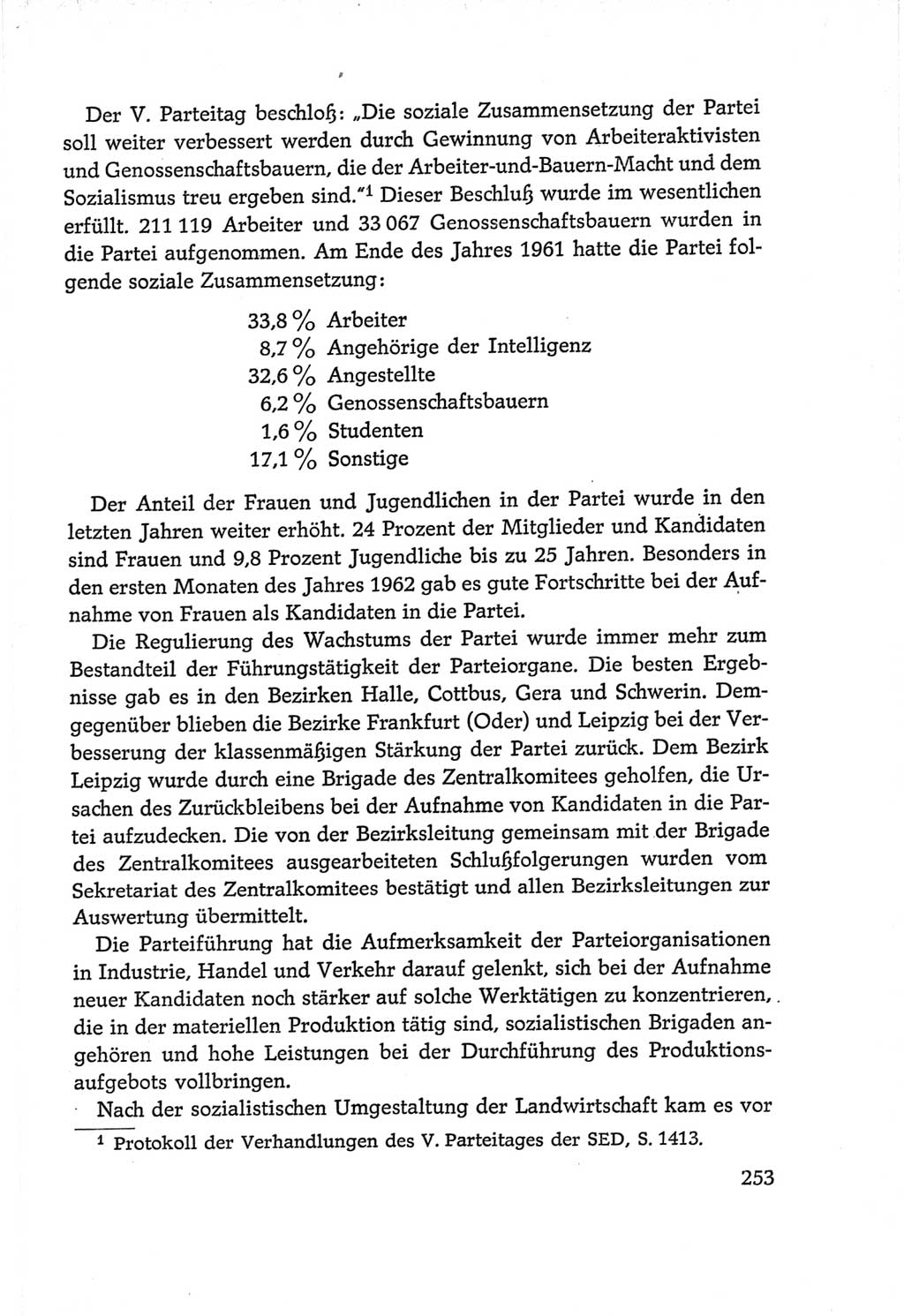 Protokoll der Verhandlungen des Ⅵ. Parteitages der Sozialistischen Einheitspartei Deutschlands (SED) [Deutsche Demokratische Republik (DDR)] 1963, Band Ⅳ, Seite 253 (Prot. Verh. Ⅵ. PT SED DDR 1963, Bd. Ⅳ, S. 253)