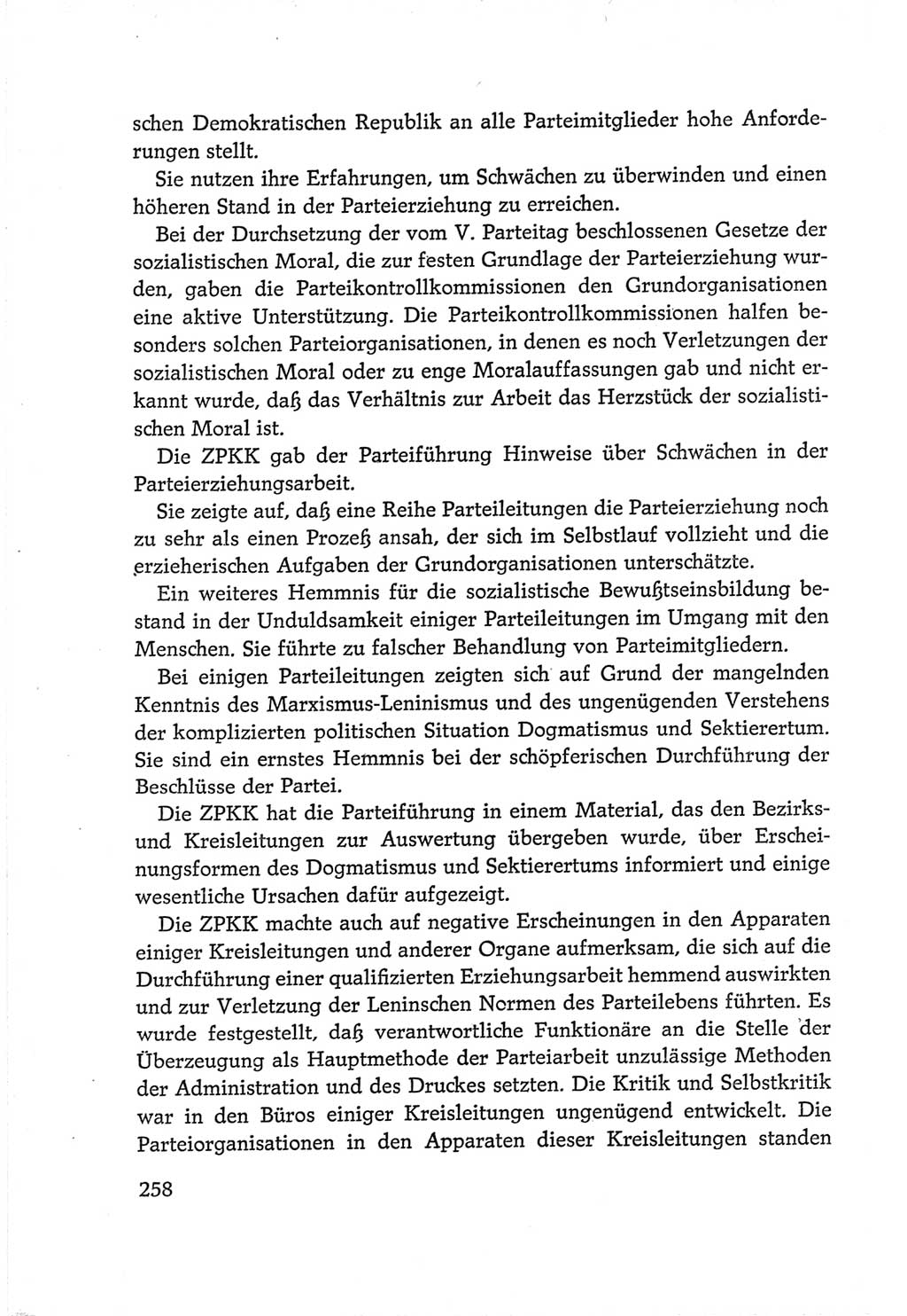 Protokoll der Verhandlungen des Ⅵ. Parteitages der Sozialistischen Einheitspartei Deutschlands (SED) [Deutsche Demokratische Republik (DDR)] 1963, Band Ⅳ, Seite 258 (Prot. Verh. Ⅵ. PT SED DDR 1963, Bd. Ⅳ, S. 258)