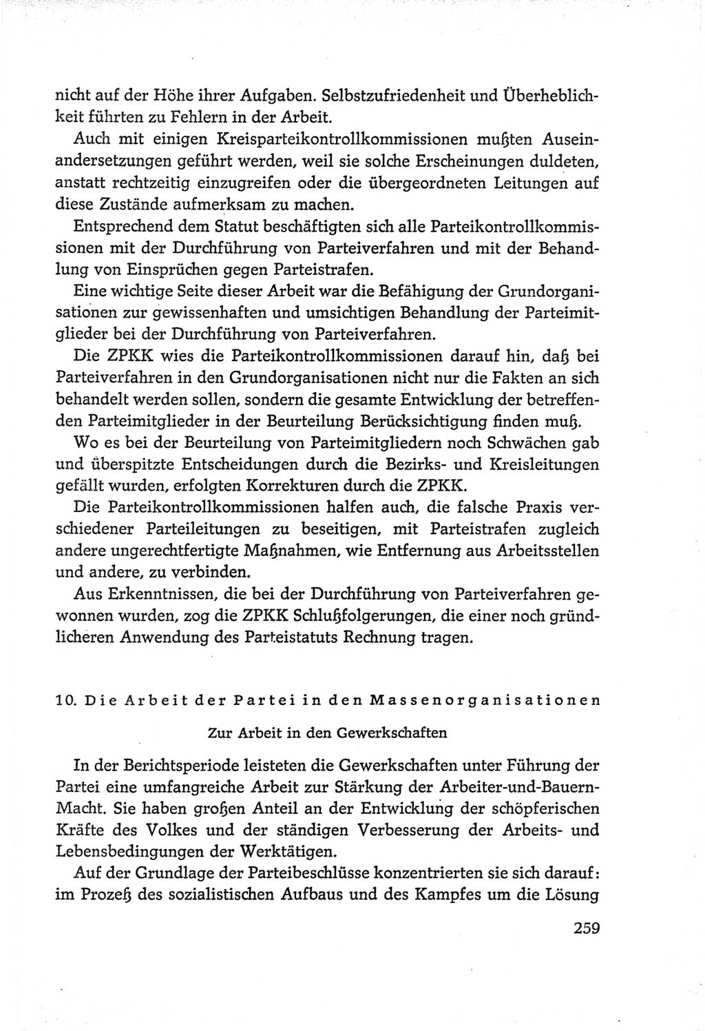 Protokoll der Verhandlungen des Ⅵ. Parteitages der Sozialistischen Einheitspartei Deutschlands (SED) [Deutsche Demokratische Republik (DDR)] 1963, Band Ⅳ, Seite 259 (Prot. Verh. Ⅵ. PT SED DDR 1963, Bd. Ⅳ, S. 259)