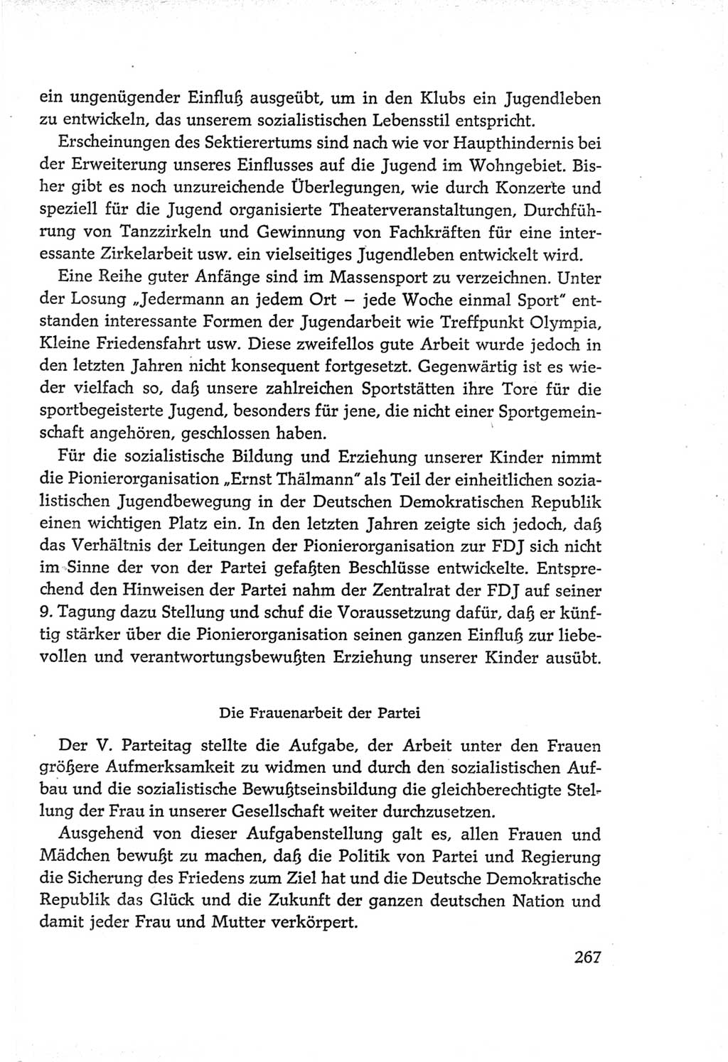 Protokoll der Verhandlungen des Ⅵ. Parteitages der Sozialistischen Einheitspartei Deutschlands (SED) [Deutsche Demokratische Republik (DDR)] 1963, Band Ⅳ, Seite 267 (Prot. Verh. Ⅵ. PT SED DDR 1963, Bd. Ⅳ, S. 267)