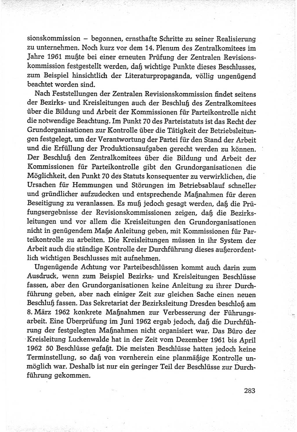 Protokoll der Verhandlungen des Ⅵ. Parteitages der Sozialistischen Einheitspartei Deutschlands (SED) [Deutsche Demokratische Republik (DDR)] 1963, Band Ⅳ, Seite 283 (Prot. Verh. Ⅵ. PT SED DDR 1963, Bd. Ⅳ, S. 283)