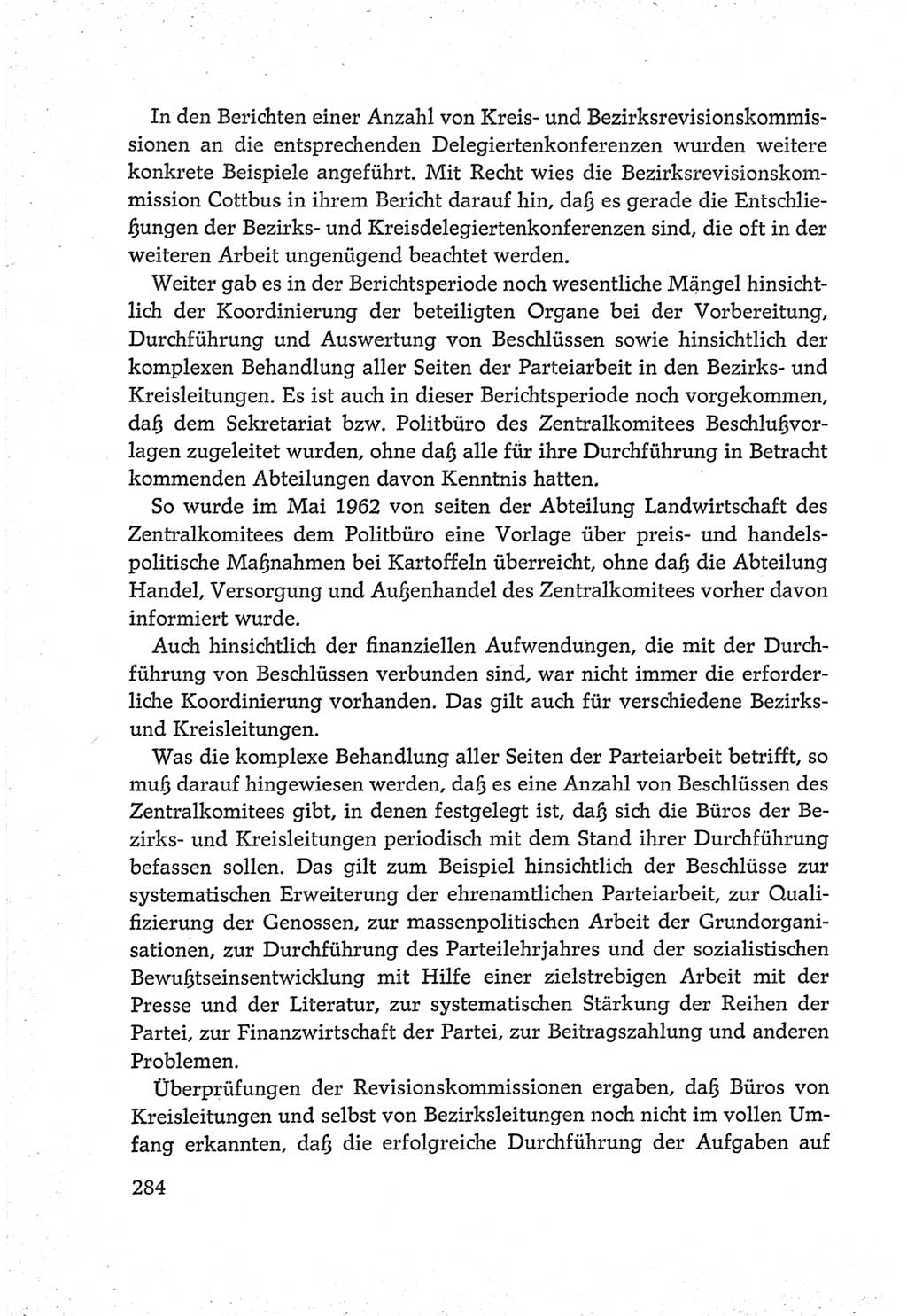 Protokoll der Verhandlungen des Ⅵ. Parteitages der Sozialistischen Einheitspartei Deutschlands (SED) [Deutsche Demokratische Republik (DDR)] 1963, Band Ⅳ, Seite 284 (Prot. Verh. Ⅵ. PT SED DDR 1963, Bd. Ⅳ, S. 284)