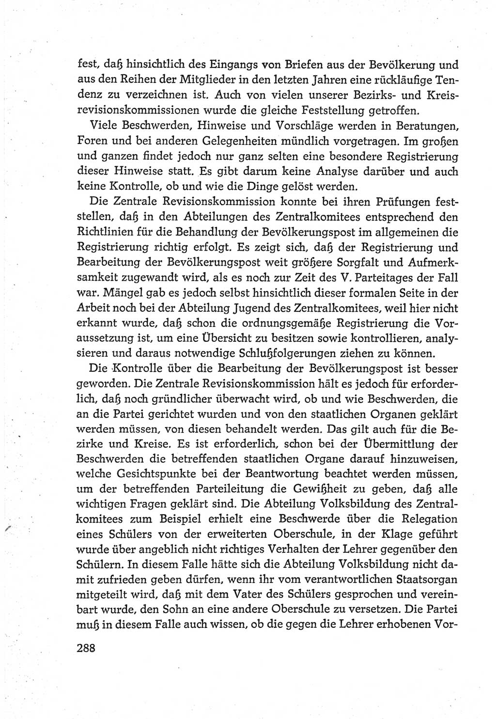 Protokoll der Verhandlungen des Ⅵ. Parteitages der Sozialistischen Einheitspartei Deutschlands (SED) [Deutsche Demokratische Republik (DDR)] 1963, Band Ⅳ, Seite 288 (Prot. Verh. Ⅵ. PT SED DDR 1963, Bd. Ⅳ, S. 288)