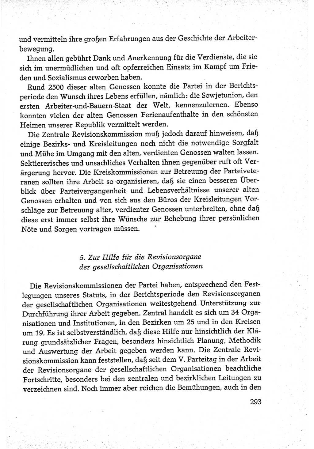 Protokoll der Verhandlungen des Ⅵ. Parteitages der Sozialistischen Einheitspartei Deutschlands (SED) [Deutsche Demokratische Republik (DDR)] 1963, Band Ⅳ, Seite 293 (Prot. Verh. Ⅵ. PT SED DDR 1963, Bd. Ⅳ, S. 293)