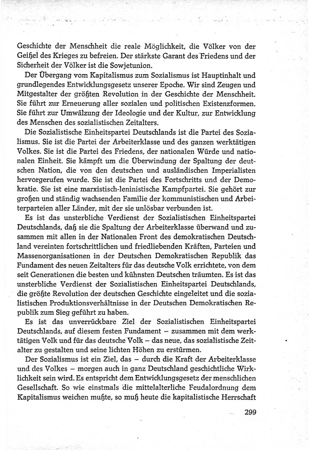 Protokoll der Verhandlungen des Ⅵ. Parteitages der Sozialistischen Einheitspartei Deutschlands (SED) [Deutsche Demokratische Republik (DDR)] 1963, Band Ⅳ, Seite 299 (Prot. Verh. Ⅵ. PT SED DDR 1963, Bd. Ⅳ, S. 299)