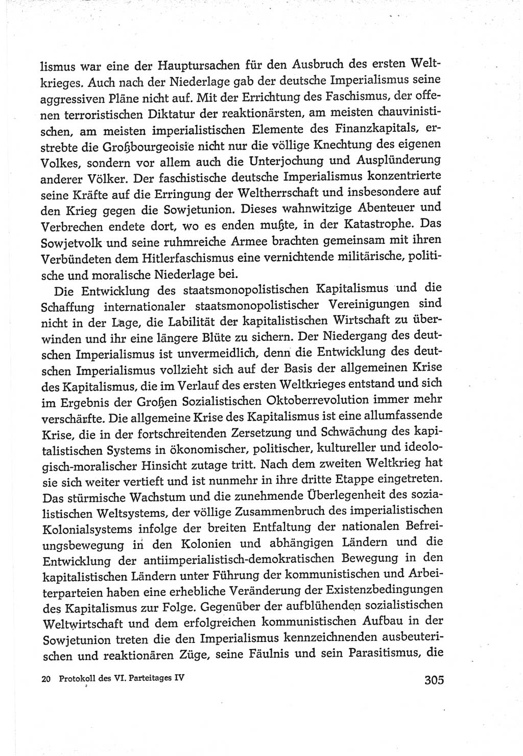 Protokoll der Verhandlungen des Ⅵ. Parteitages der Sozialistischen Einheitspartei Deutschlands (SED) [Deutsche Demokratische Republik (DDR)] 1963, Band Ⅳ, Seite 305 (Prot. Verh. Ⅵ. PT SED DDR 1963, Bd. Ⅳ, S. 305)