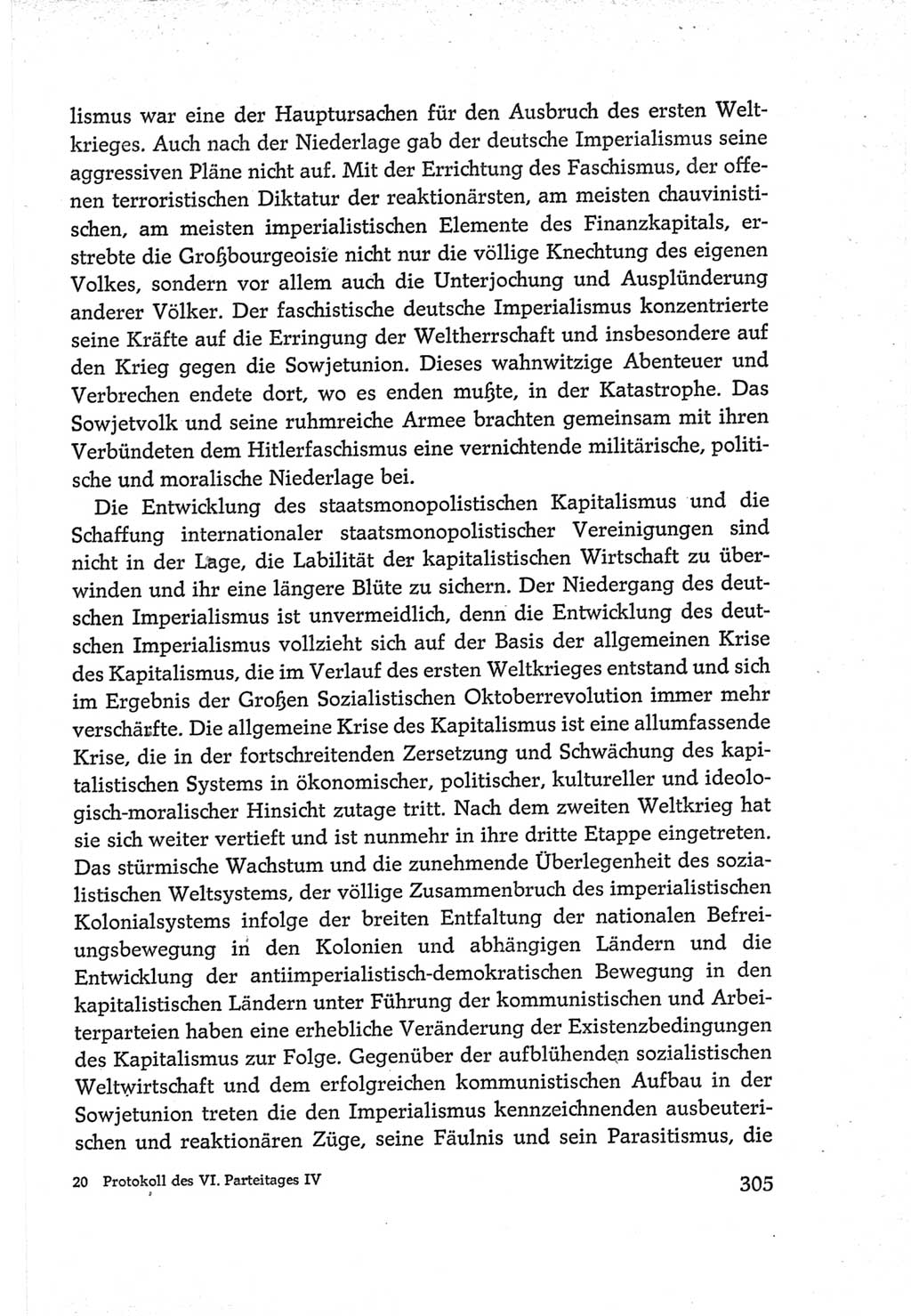Protokoll der Verhandlungen des Ⅵ. Parteitages der Sozialistischen Einheitspartei Deutschlands (SED) [Deutsche Demokratische Republik (DDR)] 1963, Band Ⅳ, Seite 305 (Prot. Verh. Ⅵ. PT SED DDR 1963, Bd. Ⅳ, S. 305)