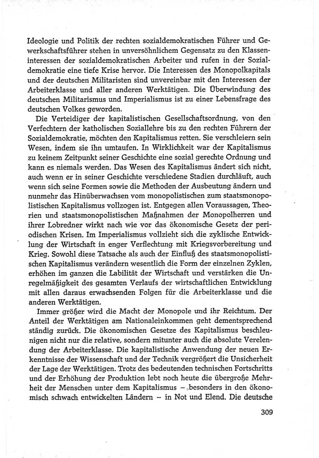 Protokoll der Verhandlungen des Ⅵ. Parteitages der Sozialistischen Einheitspartei Deutschlands (SED) [Deutsche Demokratische Republik (DDR)] 1963, Band Ⅳ, Seite 309 (Prot. Verh. Ⅵ. PT SED DDR 1963, Bd. Ⅳ, S. 309)
