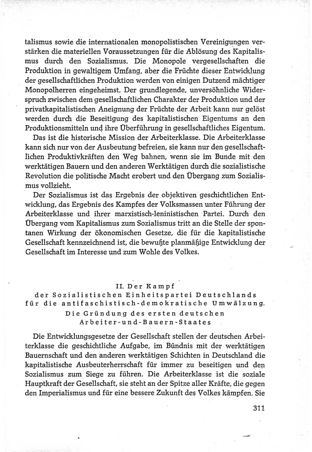 Protokoll der Verhandlungen des Ⅵ. Parteitages der Sozialistischen Einheitspartei Deutschlands (SED) [Deutsche Demokratische Republik (DDR)] 1963, Band Ⅳ, Seite 311 (Prot. Verh. Ⅵ. PT SED DDR 1963, Bd. Ⅳ, S. 311)