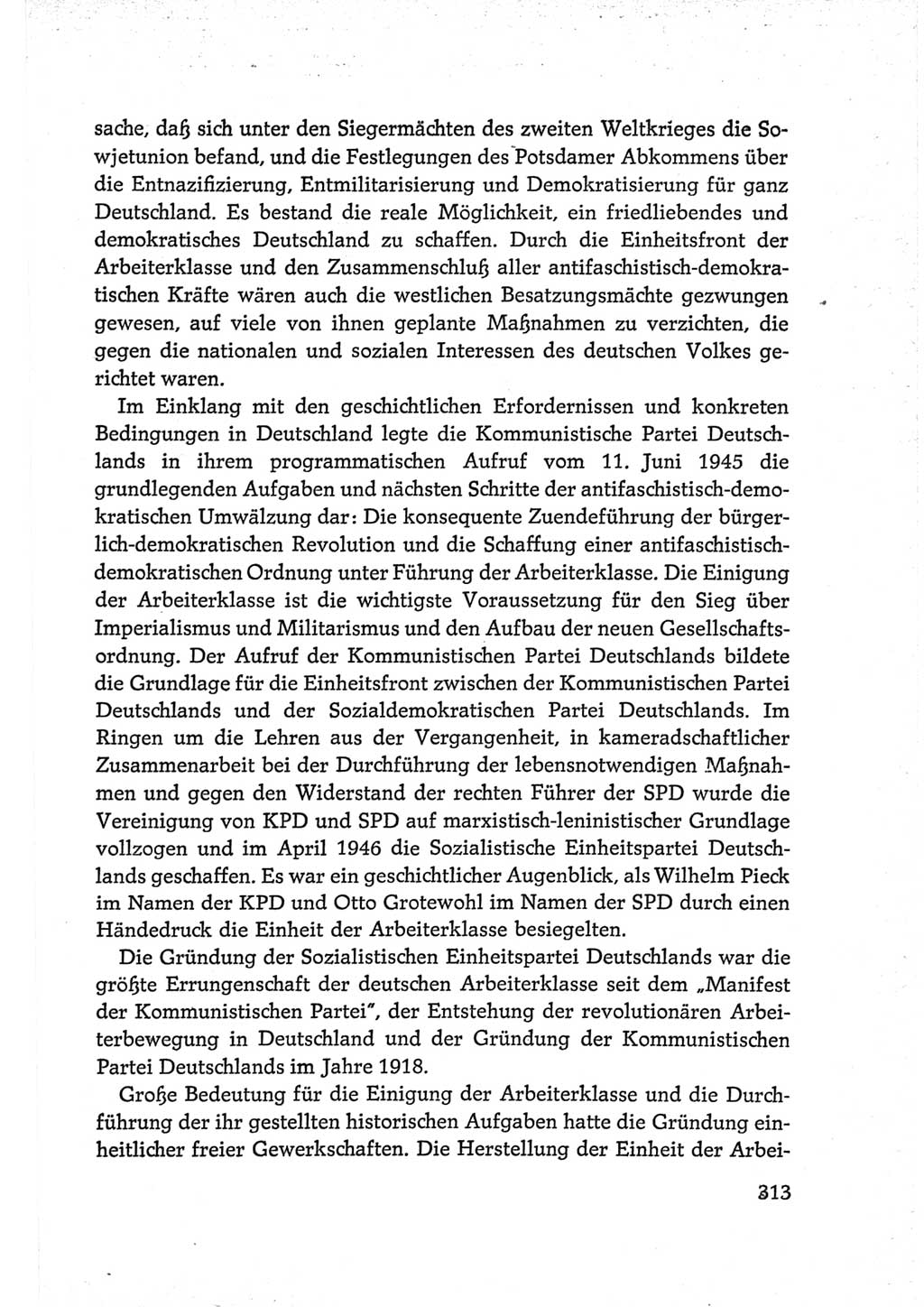 Protokoll der Verhandlungen des Ⅵ. Parteitages der Sozialistischen Einheitspartei Deutschlands (SED) [Deutsche Demokratische Republik (DDR)] 1963, Band Ⅳ, Seite 313 (Prot. Verh. Ⅵ. PT SED DDR 1963, Bd. Ⅳ, S. 313)
