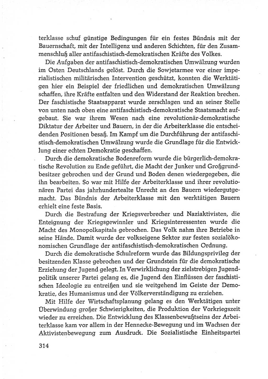 Protokoll der Verhandlungen des Ⅵ. Parteitages der Sozialistischen Einheitspartei Deutschlands (SED) [Deutsche Demokratische Republik (DDR)] 1963, Band Ⅳ, Seite 314 (Prot. Verh. Ⅵ. PT SED DDR 1963, Bd. Ⅳ, S. 314)