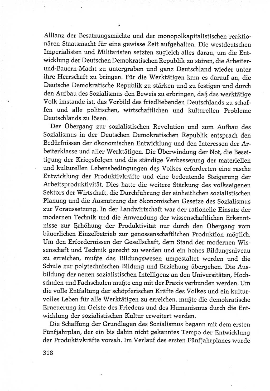 Protokoll der Verhandlungen des Ⅵ. Parteitages der Sozialistischen Einheitspartei Deutschlands (SED) [Deutsche Demokratische Republik (DDR)] 1963, Band Ⅳ, Seite 318 (Prot. Verh. Ⅵ. PT SED DDR 1963, Bd. Ⅳ, S. 318)