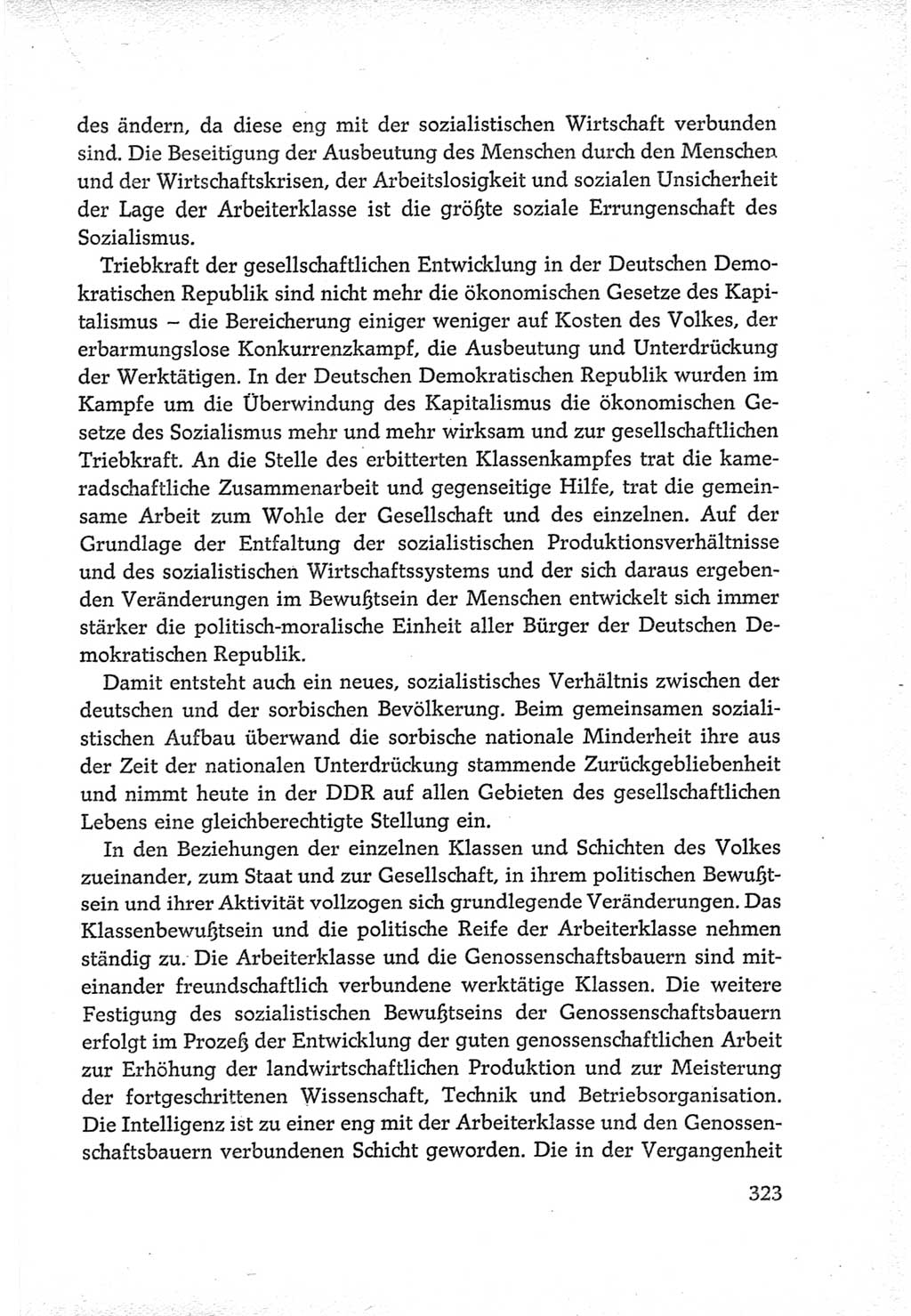Protokoll der Verhandlungen des Ⅵ. Parteitages der Sozialistischen Einheitspartei Deutschlands (SED) [Deutsche Demokratische Republik (DDR)] 1963, Band Ⅳ, Seite 323 (Prot. Verh. Ⅵ. PT SED DDR 1963, Bd. Ⅳ, S. 323)