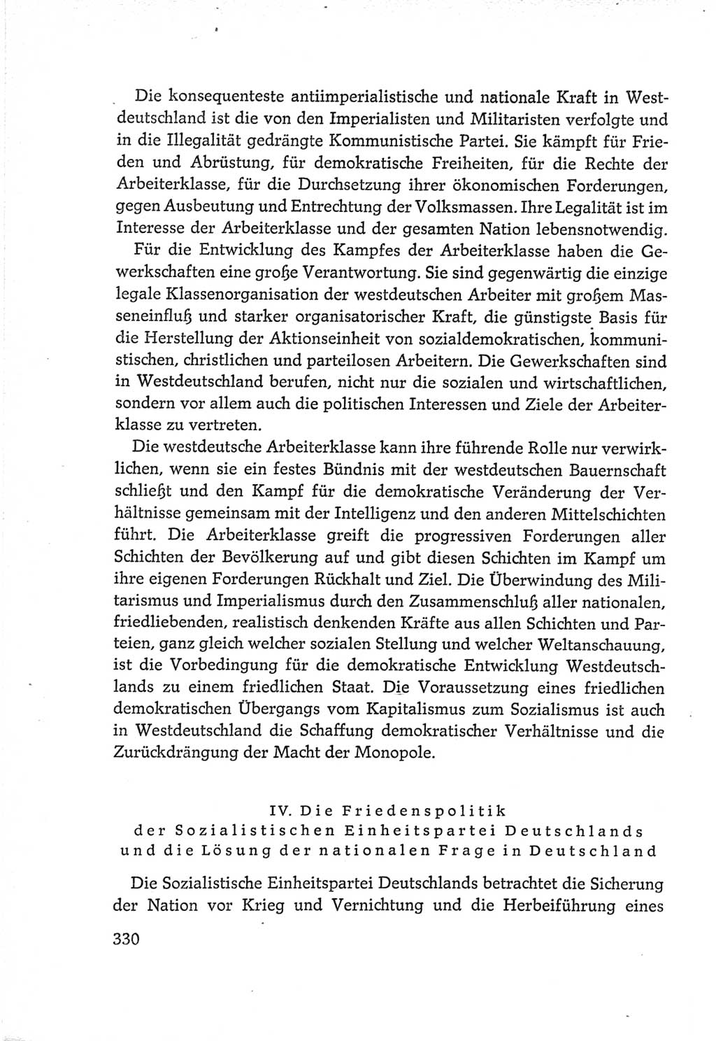 Protokoll der Verhandlungen des Ⅵ. Parteitages der Sozialistischen Einheitspartei Deutschlands (SED) [Deutsche Demokratische Republik (DDR)] 1963, Band Ⅳ, Seite 330 (Prot. Verh. Ⅵ. PT SED DDR 1963, Bd. Ⅳ, S. 330)