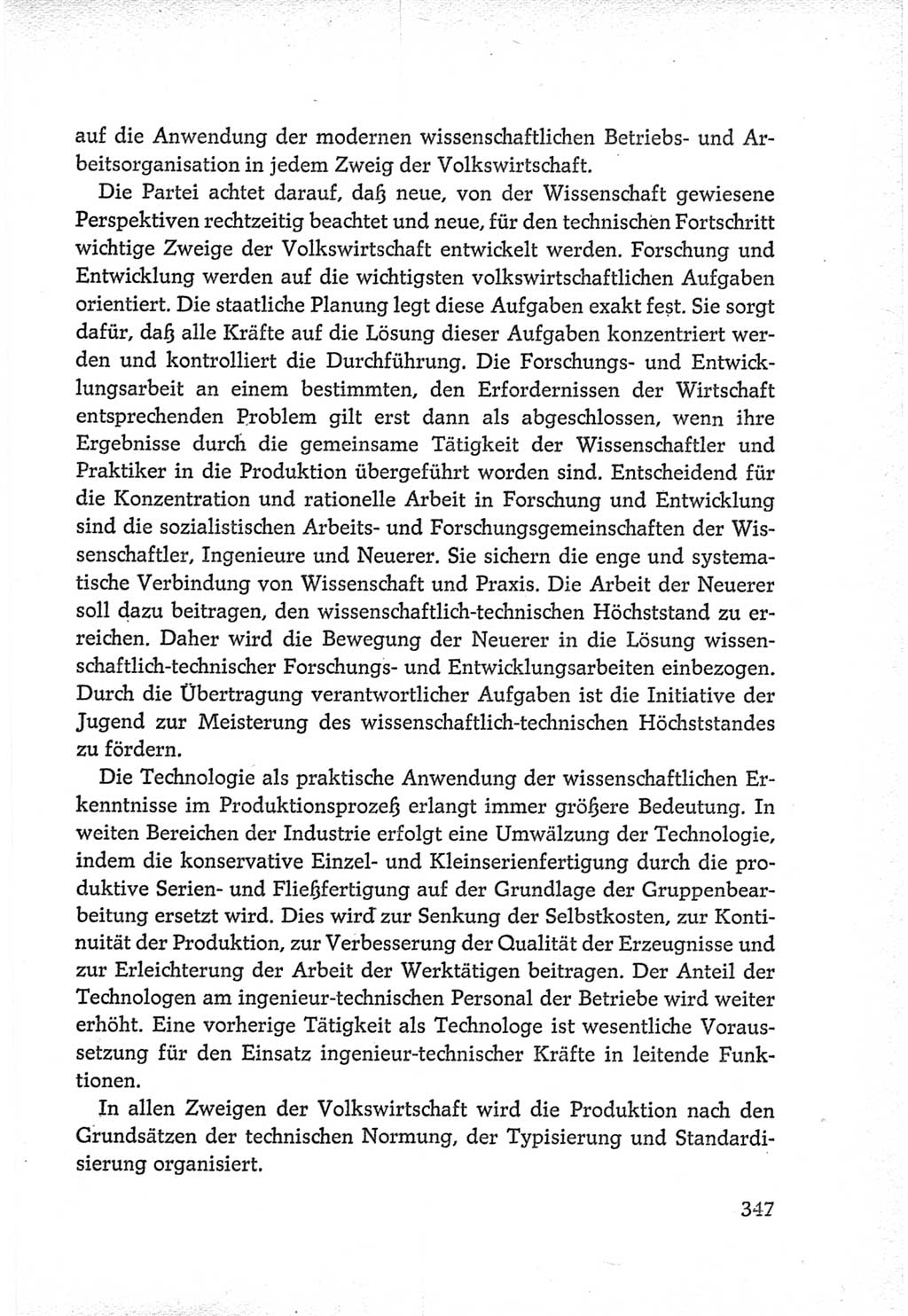 Protokoll der Verhandlungen des Ⅵ. Parteitages der Sozialistischen Einheitspartei Deutschlands (SED) [Deutsche Demokratische Republik (DDR)] 1963, Band Ⅳ, Seite 347 (Prot. Verh. Ⅵ. PT SED DDR 1963, Bd. Ⅳ, S. 347)