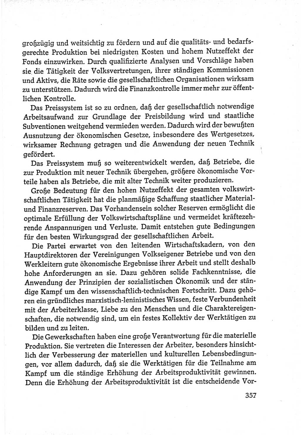 Protokoll der Verhandlungen des Ⅵ. Parteitages der Sozialistischen Einheitspartei Deutschlands (SED) [Deutsche Demokratische Republik (DDR)] 1963, Band Ⅳ, Seite 357 (Prot. Verh. Ⅵ. PT SED DDR 1963, Bd. Ⅳ, S. 357)