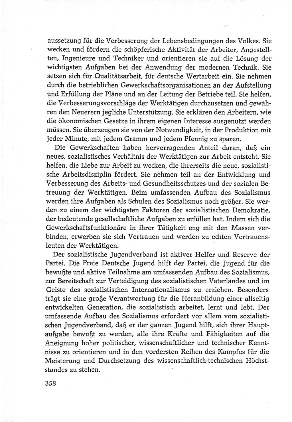 Protokoll der Verhandlungen des Ⅵ. Parteitages der Sozialistischen Einheitspartei Deutschlands (SED) [Deutsche Demokratische Republik (DDR)] 1963, Band Ⅳ, Seite 358 (Prot. Verh. Ⅵ. PT SED DDR 1963, Bd. Ⅳ, S. 358)