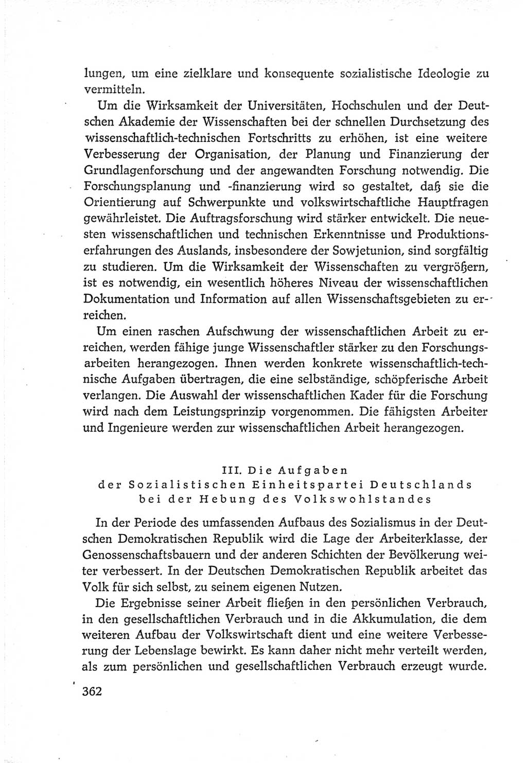 Protokoll der Verhandlungen des Ⅵ. Parteitages der Sozialistischen Einheitspartei Deutschlands (SED) [Deutsche Demokratische Republik (DDR)] 1963, Band Ⅳ, Seite 362 (Prot. Verh. Ⅵ. PT SED DDR 1963, Bd. Ⅳ, S. 362)