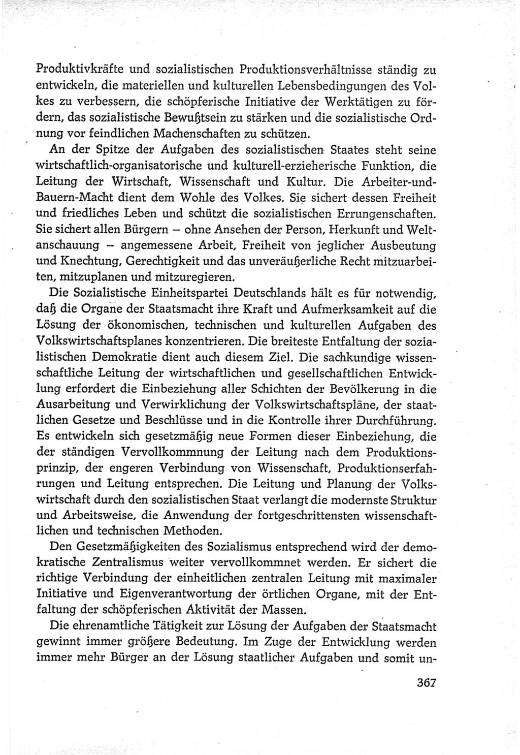 Protokoll der Verhandlungen des Ⅵ. Parteitages der Sozialistischen Einheitspartei Deutschlands (SED) [Deutsche Demokratische Republik (DDR)] 1963, Band Ⅳ, Seite 367 (Prot. Verh. Ⅵ. PT SED DDR 1963, Bd. Ⅳ, S. 367)