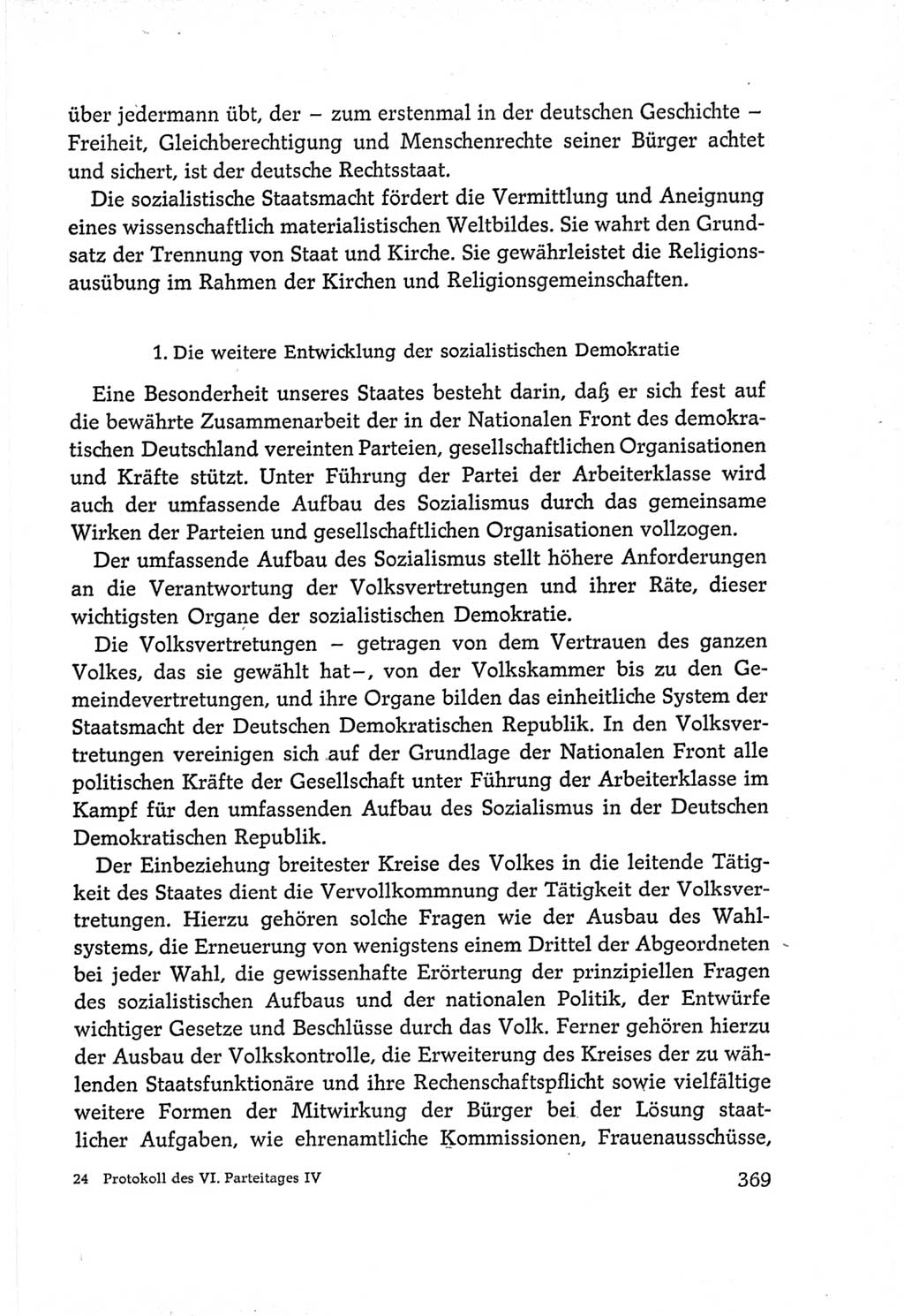 Protokoll der Verhandlungen des Ⅵ. Parteitages der Sozialistischen Einheitspartei Deutschlands (SED) [Deutsche Demokratische Republik (DDR)] 1963, Band Ⅳ, Seite 369 (Prot. Verh. Ⅵ. PT SED DDR 1963, Bd. Ⅳ, S. 369)