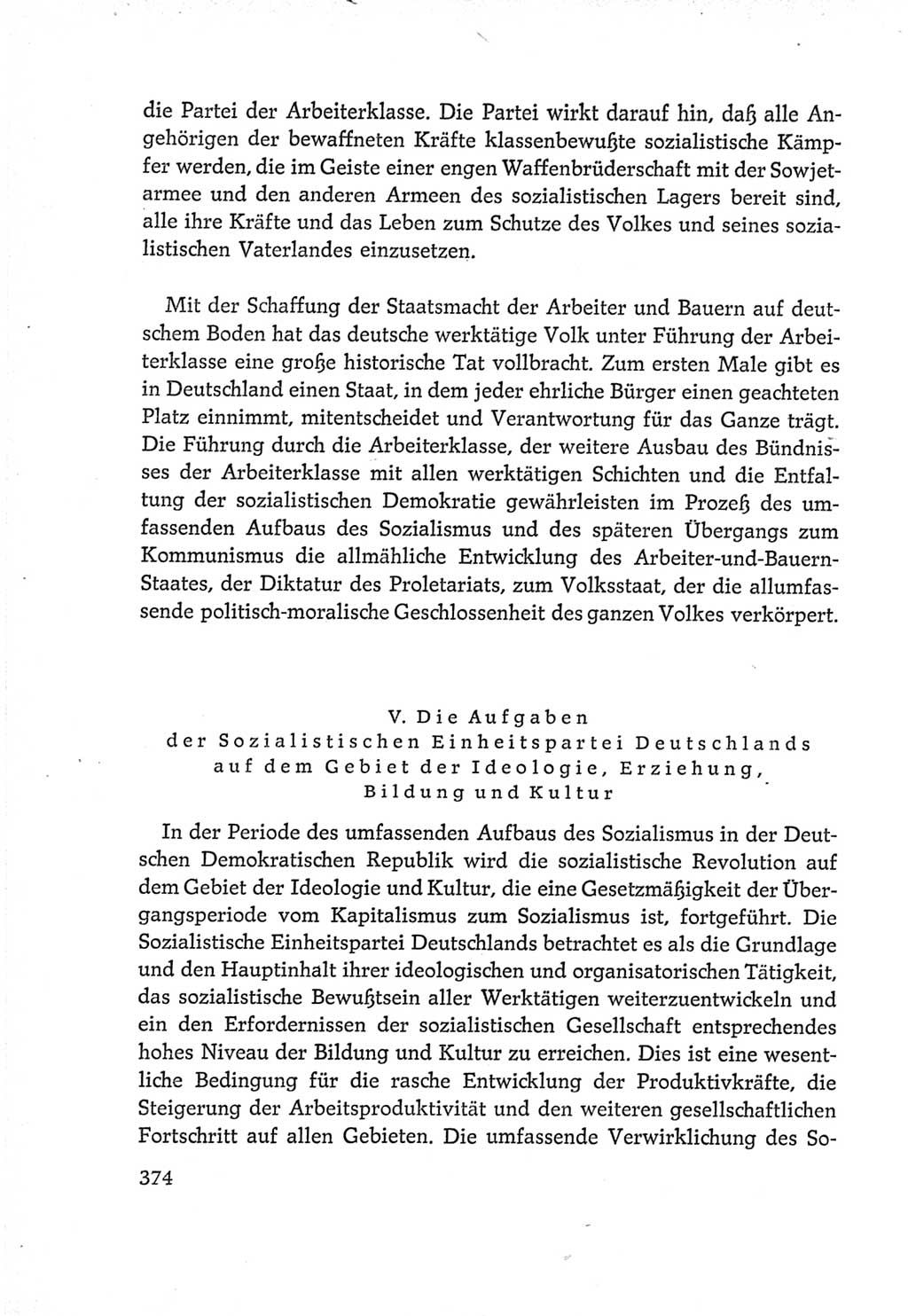 Protokoll der Verhandlungen des Ⅵ. Parteitages der Sozialistischen Einheitspartei Deutschlands (SED) [Deutsche Demokratische Republik (DDR)] 1963, Band Ⅳ, Seite 374 (Prot. Verh. Ⅵ. PT SED DDR 1963, Bd. Ⅳ, S. 374)