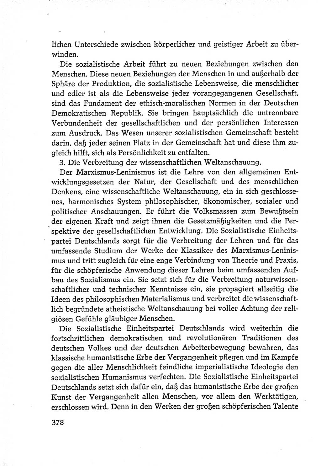 Protokoll der Verhandlungen des Ⅵ. Parteitages der Sozialistischen Einheitspartei Deutschlands (SED) [Deutsche Demokratische Republik (DDR)] 1963, Band Ⅳ, Seite 378 (Prot. Verh. Ⅵ. PT SED DDR 1963, Bd. Ⅳ, S. 378)