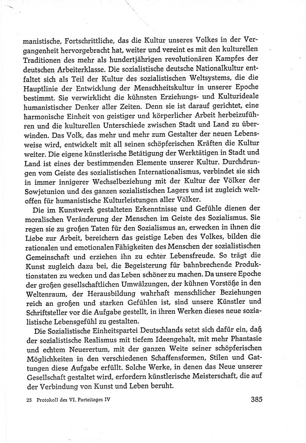 Protokoll der Verhandlungen des Ⅵ. Parteitages der Sozialistischen Einheitspartei Deutschlands (SED) [Deutsche Demokratische Republik (DDR)] 1963, Band Ⅳ, Seite 385 (Prot. Verh. Ⅵ. PT SED DDR 1963, Bd. Ⅳ, S. 385)