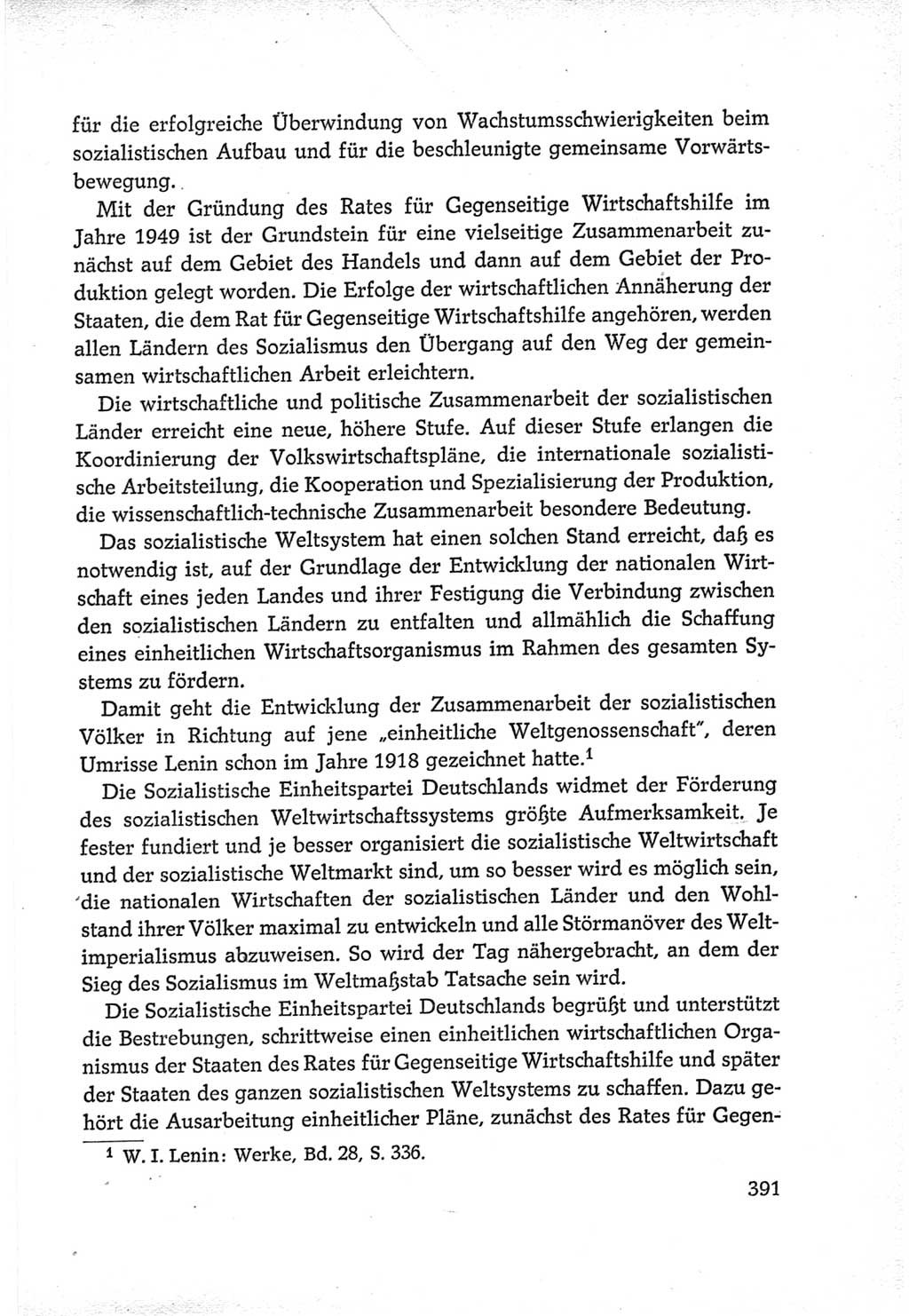 Protokoll der Verhandlungen des Ⅵ. Parteitages der Sozialistischen Einheitspartei Deutschlands (SED) [Deutsche Demokratische Republik (DDR)] 1963, Band Ⅳ, Seite 391 (Prot. Verh. Ⅵ. PT SED DDR 1963, Bd. Ⅳ, S. 391)