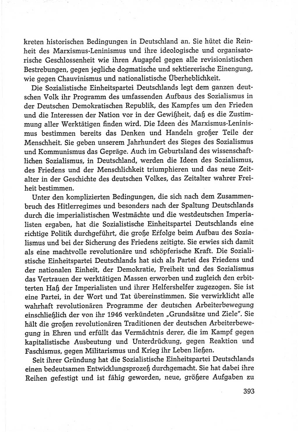 Protokoll der Verhandlungen des Ⅵ. Parteitages der Sozialistischen Einheitspartei Deutschlands (SED) [Deutsche Demokratische Republik (DDR)] 1963, Band Ⅳ, Seite 393 (Prot. Verh. Ⅵ. PT SED DDR 1963, Bd. Ⅳ, S. 393)