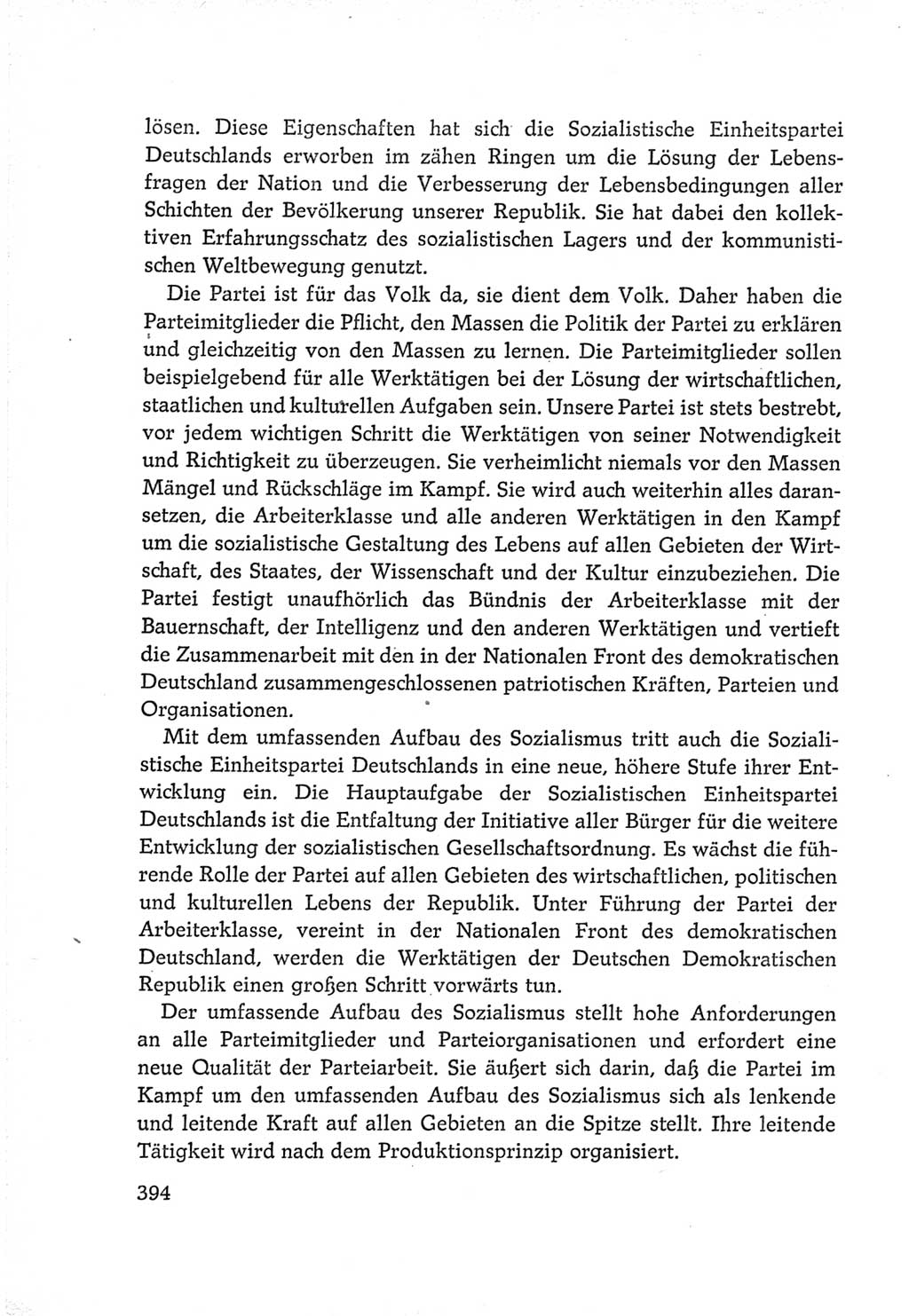 Protokoll der Verhandlungen des Ⅵ. Parteitages der Sozialistischen Einheitspartei Deutschlands (SED) [Deutsche Demokratische Republik (DDR)] 1963, Band Ⅳ, Seite 394 (Prot. Verh. Ⅵ. PT SED DDR 1963, Bd. Ⅳ, S. 394)