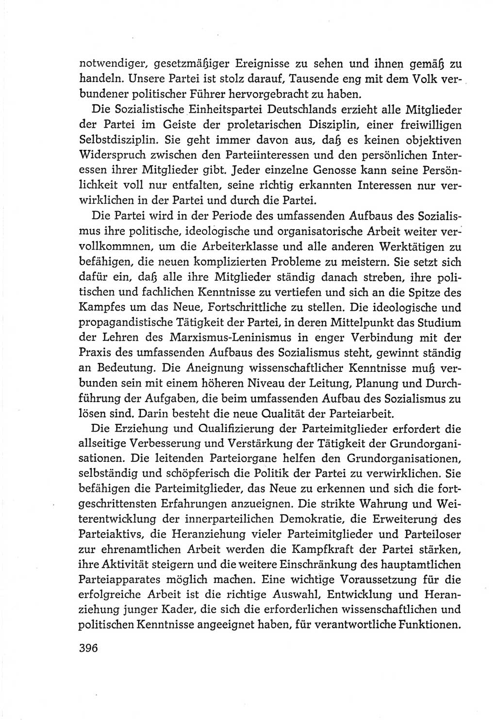 Protokoll der Verhandlungen des Ⅵ. Parteitages der Sozialistischen Einheitspartei Deutschlands (SED) [Deutsche Demokratische Republik (DDR)] 1963, Band Ⅳ, Seite 396 (Prot. Verh. Ⅵ. PT SED DDR 1963, Bd. Ⅳ, S. 396)