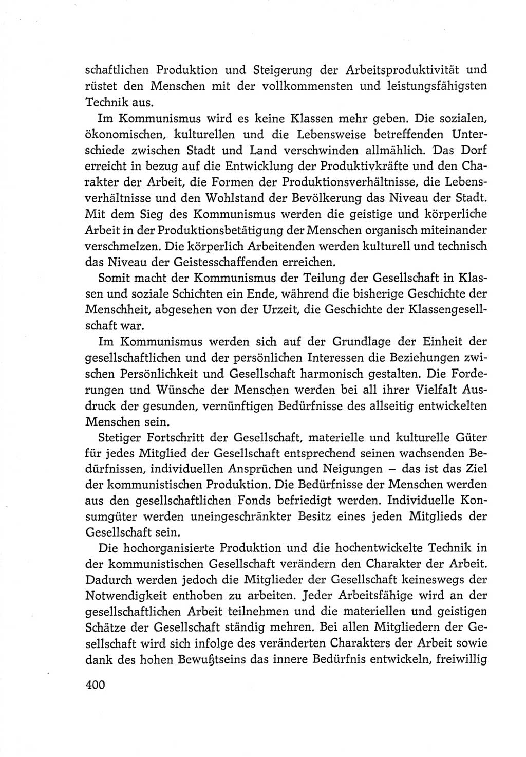 Protokoll der Verhandlungen des Ⅵ. Parteitages der Sozialistischen Einheitspartei Deutschlands (SED) [Deutsche Demokratische Republik (DDR)] 1963, Band Ⅳ, Seite 400 (Prot. Verh. Ⅵ. PT SED DDR 1963, Bd. Ⅳ, S. 400)