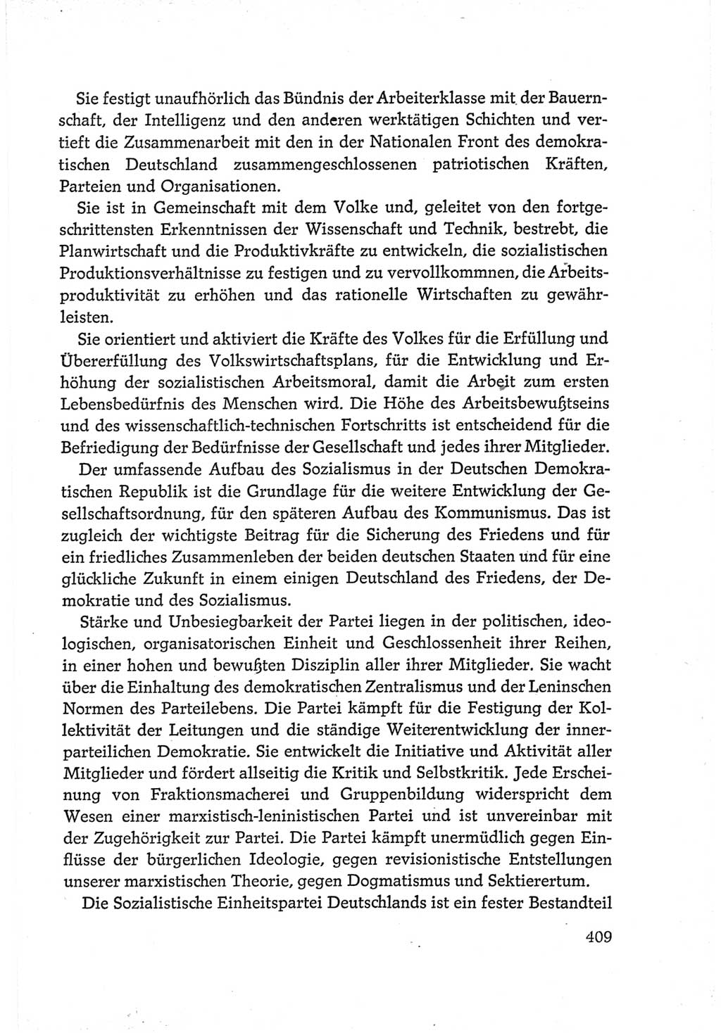 Protokoll der Verhandlungen des Ⅵ. Parteitages der Sozialistischen Einheitspartei Deutschlands (SED) [Deutsche Demokratische Republik (DDR)] 1963, Band Ⅳ, Seite 409 (Prot. Verh. Ⅵ. PT SED DDR 1963, Bd. Ⅳ, S. 409)