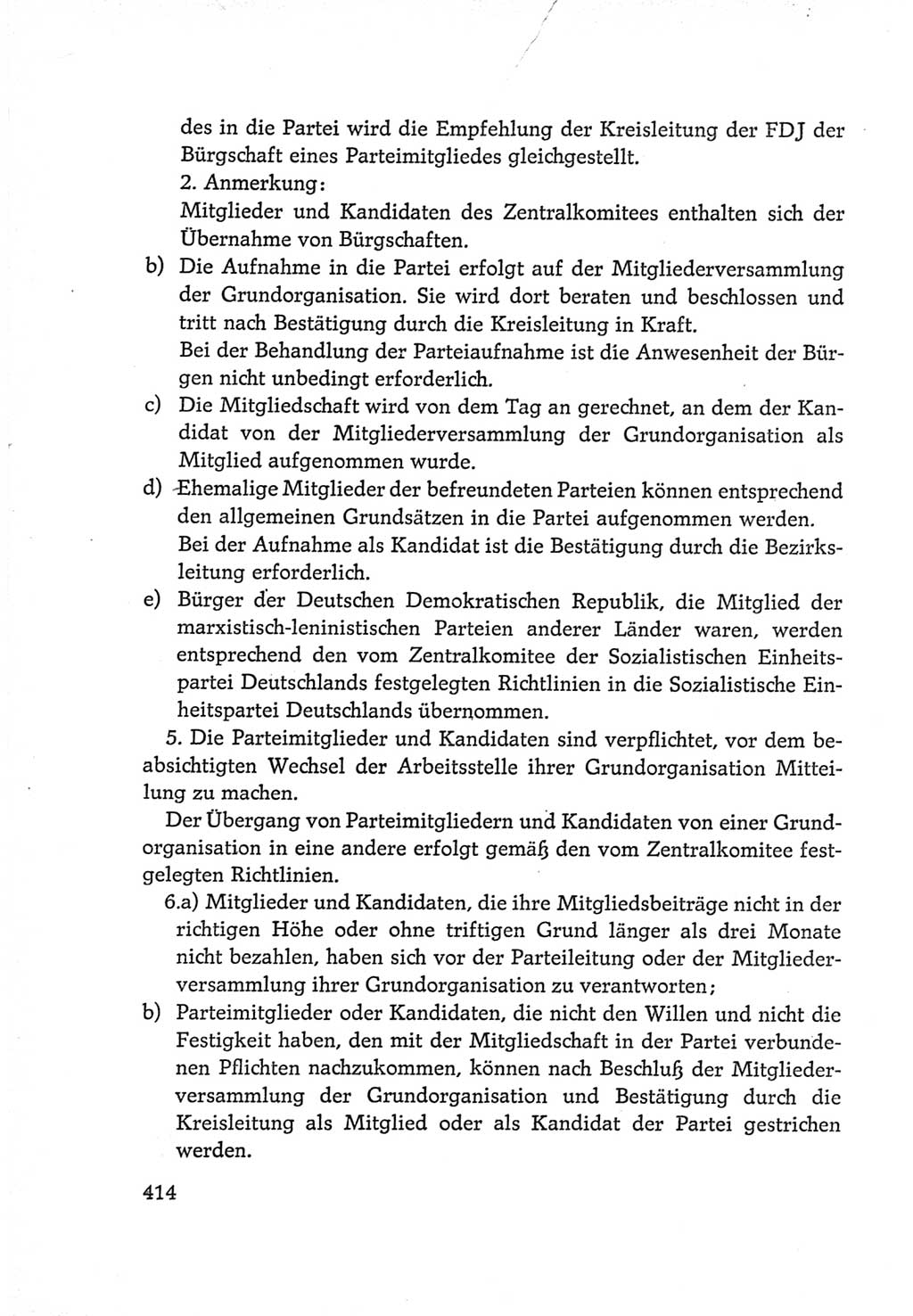 Protokoll der Verhandlungen des Ⅵ. Parteitages der Sozialistischen Einheitspartei Deutschlands (SED) [Deutsche Demokratische Republik (DDR)] 1963, Band Ⅳ, Seite 414 (Prot. Verh. Ⅵ. PT SED DDR 1963, Bd. Ⅳ, S. 414)