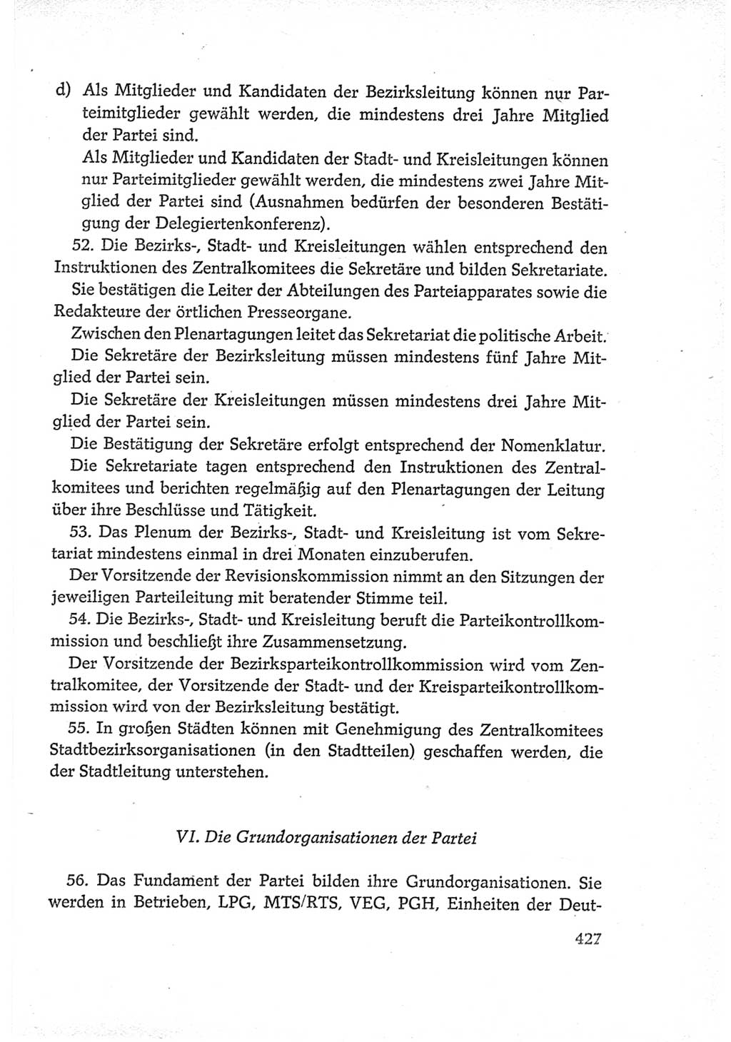 Protokoll der Verhandlungen des Ⅵ. Parteitages der Sozialistischen Einheitspartei Deutschlands (SED) [Deutsche Demokratische Republik (DDR)] 1963, Band Ⅳ, Seite 427 (Prot. Verh. Ⅵ. PT SED DDR 1963, Bd. Ⅳ, S. 427)