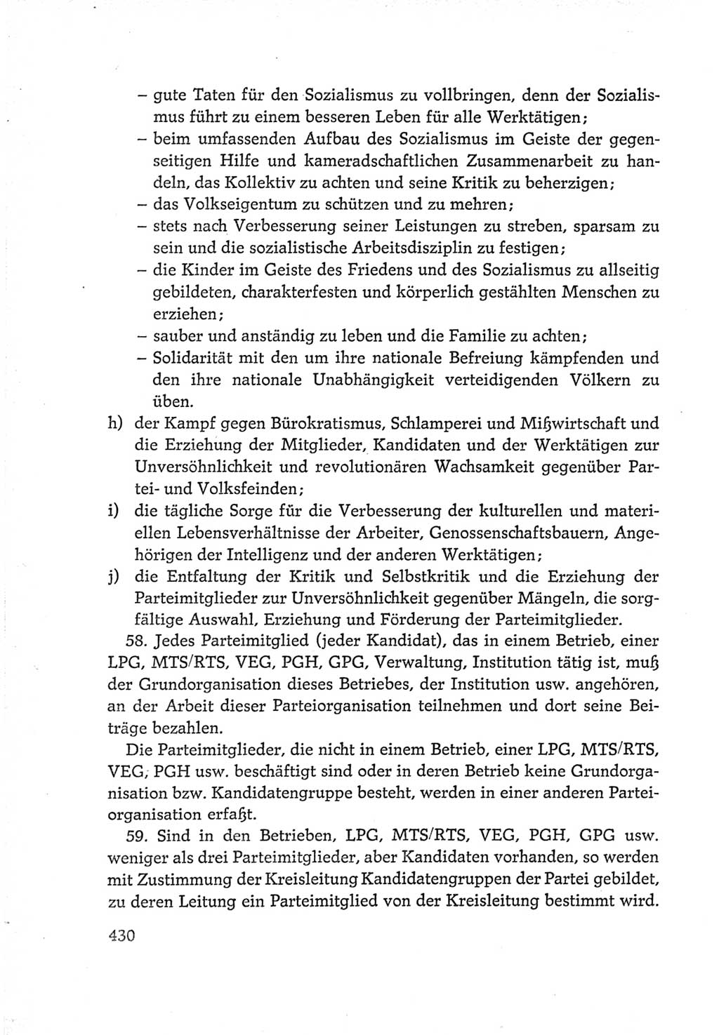 Protokoll der Verhandlungen des Ⅵ. Parteitages der Sozialistischen Einheitspartei Deutschlands (SED) [Deutsche Demokratische Republik (DDR)] 1963, Band Ⅳ, Seite 430 (Prot. Verh. Ⅵ. PT SED DDR 1963, Bd. Ⅳ, S. 430)
